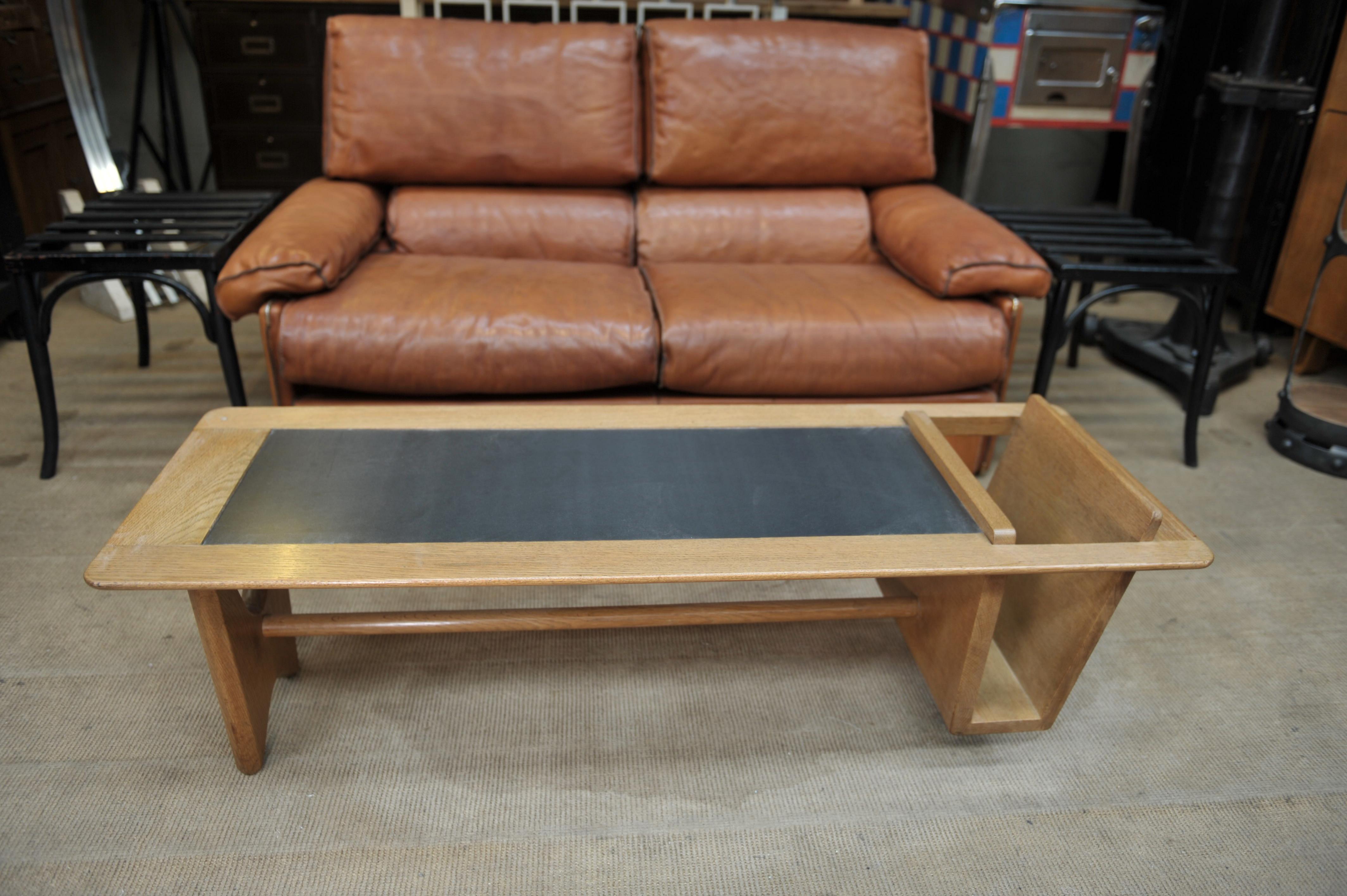 Mid-20th Century Midcentury Oak Coffee Table by Guillerme & Chambron for Votre Maison For Sale