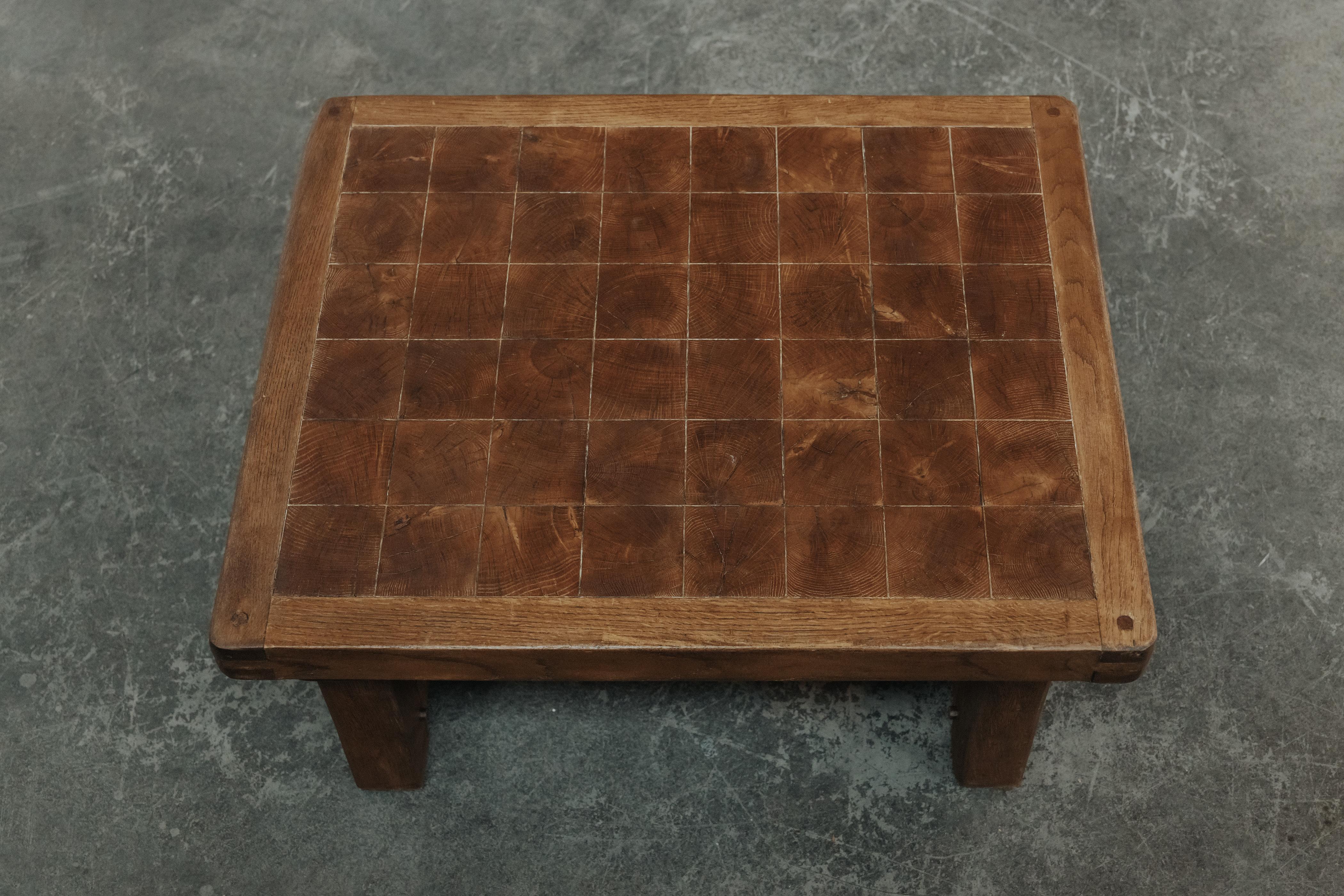Mid Century Oak Coffee Table From France, Circa 1960 In Good Condition For Sale In Nashville, TN