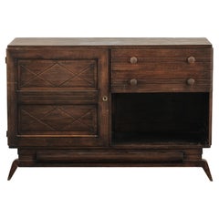 Mid Century Oak Credenza From France, Circa 1960