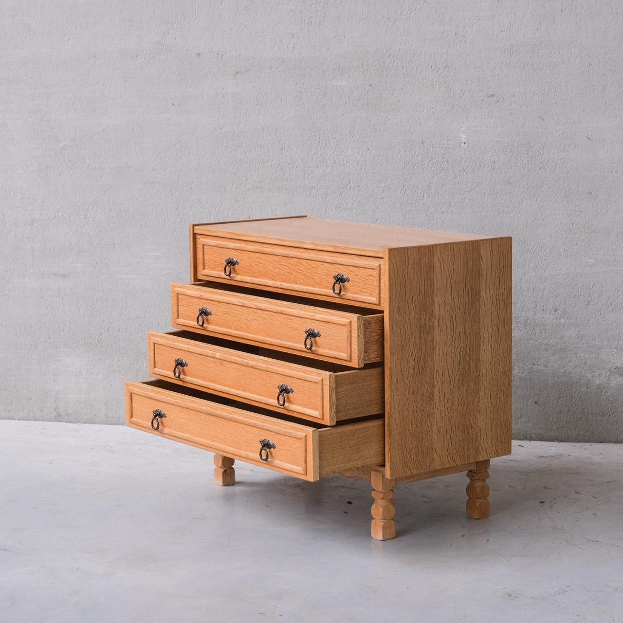 Mid-20th Century Mid-Century Oak Danish Chest of Drawers attr. to Henning Kjaernulf For Sale