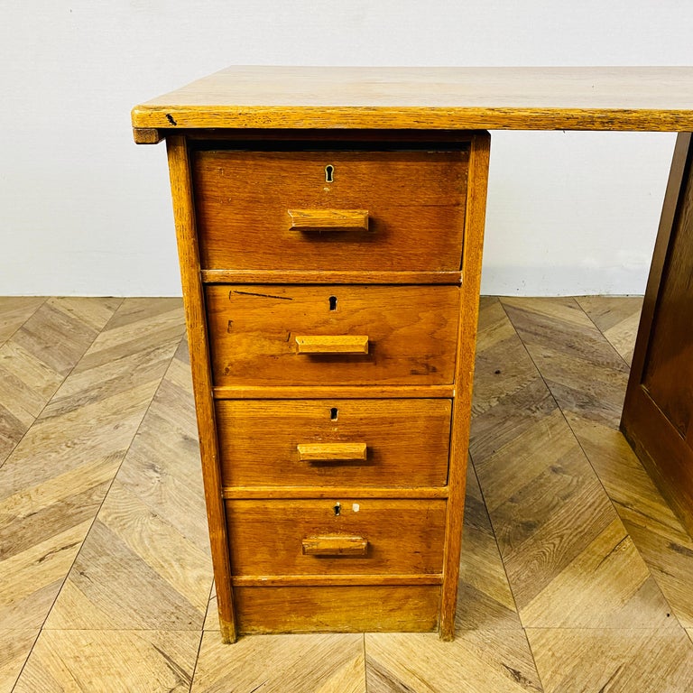 Mid Century Oak Desk, Cambridge University, circa 1940s at 1stDibs