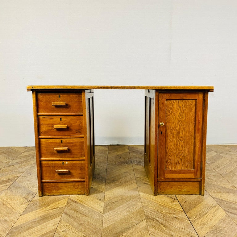Mid Century Oak Desk, Cambridge University, circa 1940s at 1stDibs