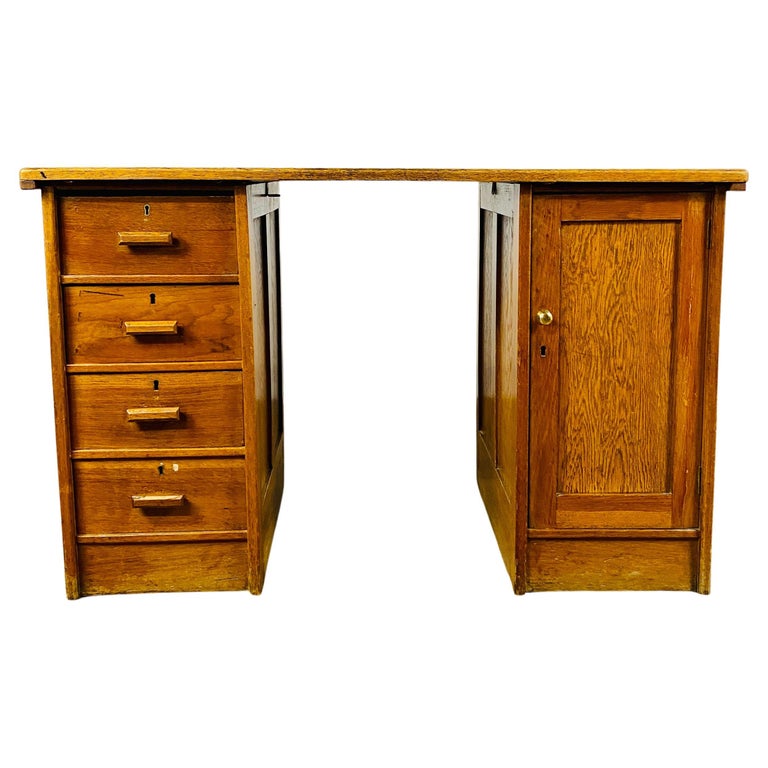 Mid Century Oak Desk, Cambridge University, circa 1940s at 1stDibs