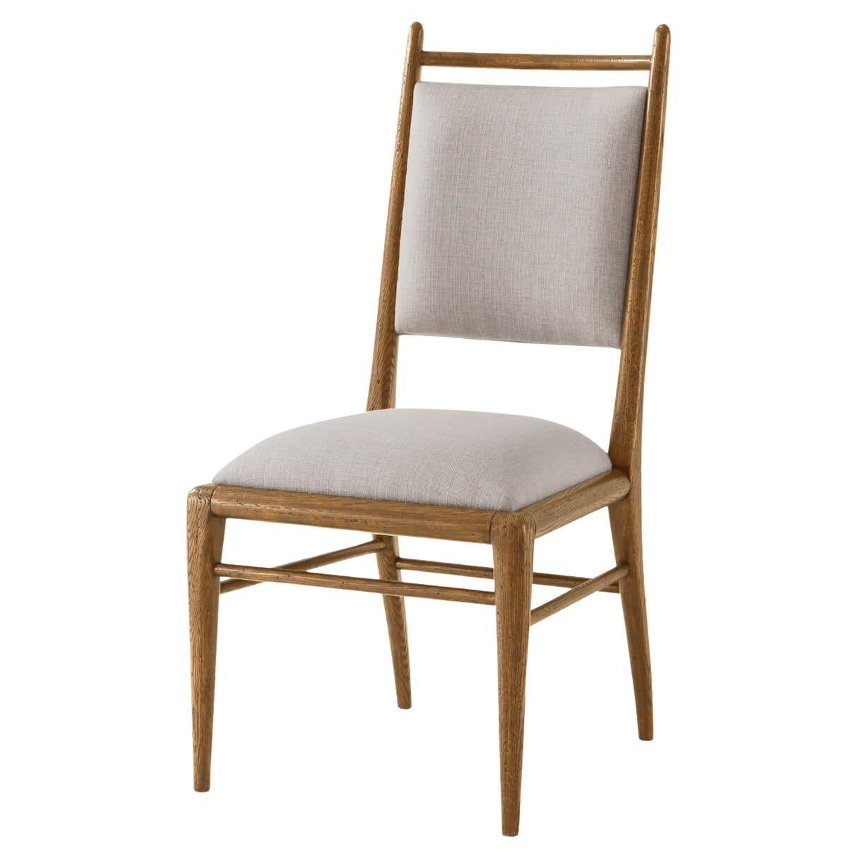 Chaise de salle à manger en chêne mi-siècle, lumière