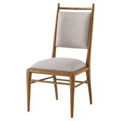 Chaise de salle à manger en chêne mi-siècle, lumière