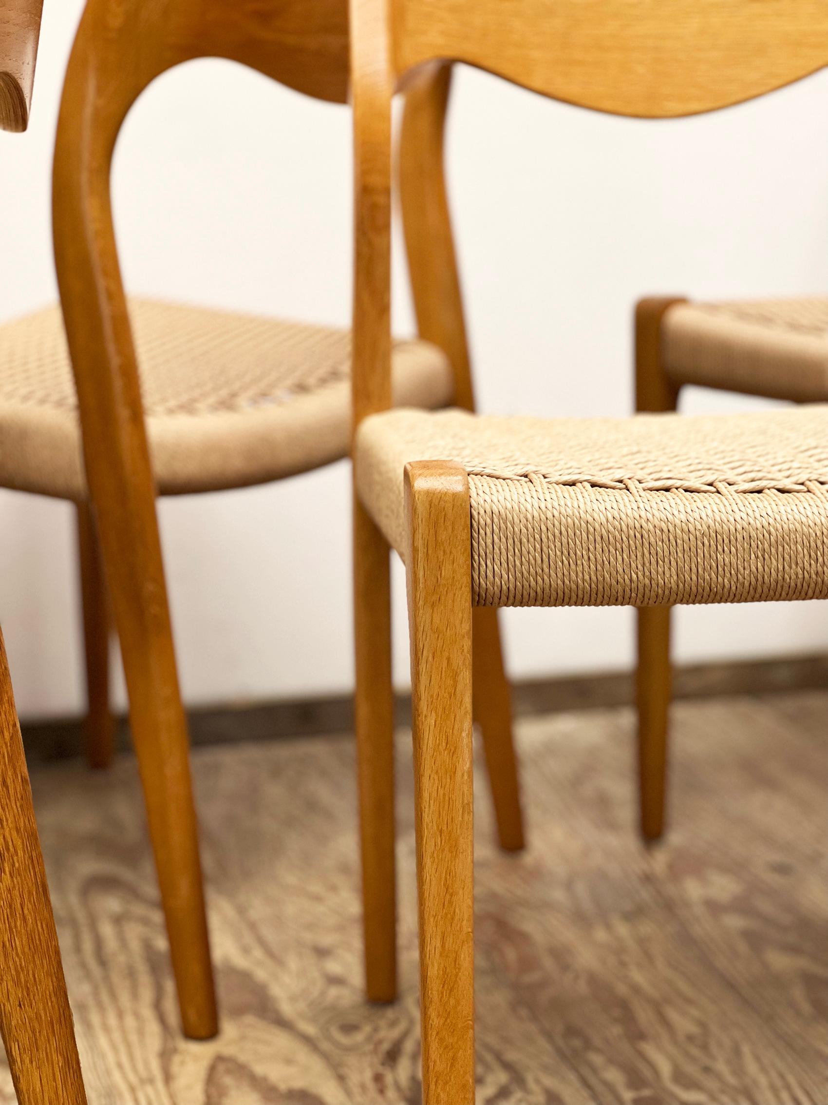 Mid-Century Oak Dining Chairs #71, by Niels O. Møller for J. L. Moller, Set of 6 For Sale 2