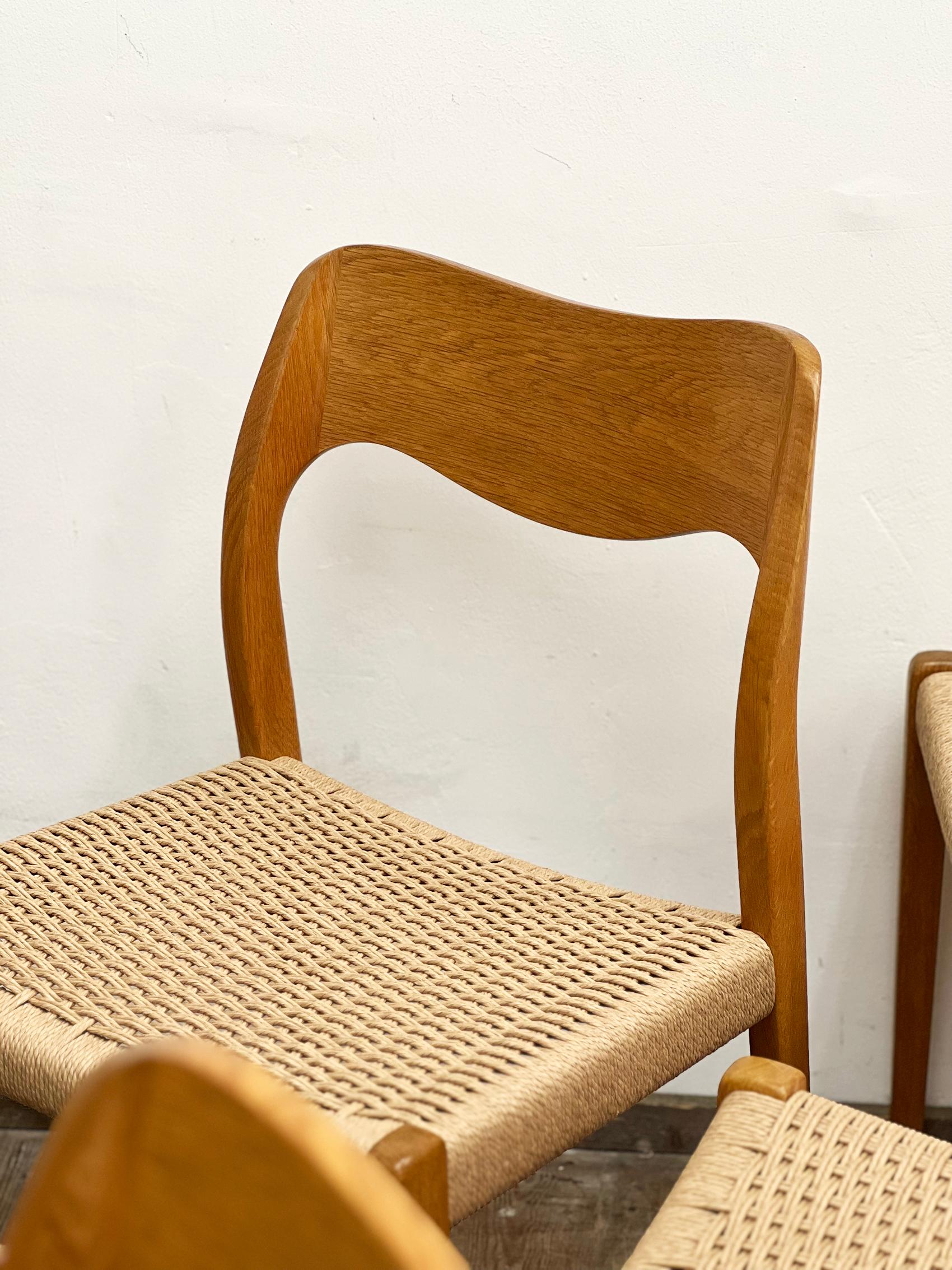 Mid-Century Oak Dining Chairs #71, by Niels O. Møller for J. L. Moller, Set of 6 5