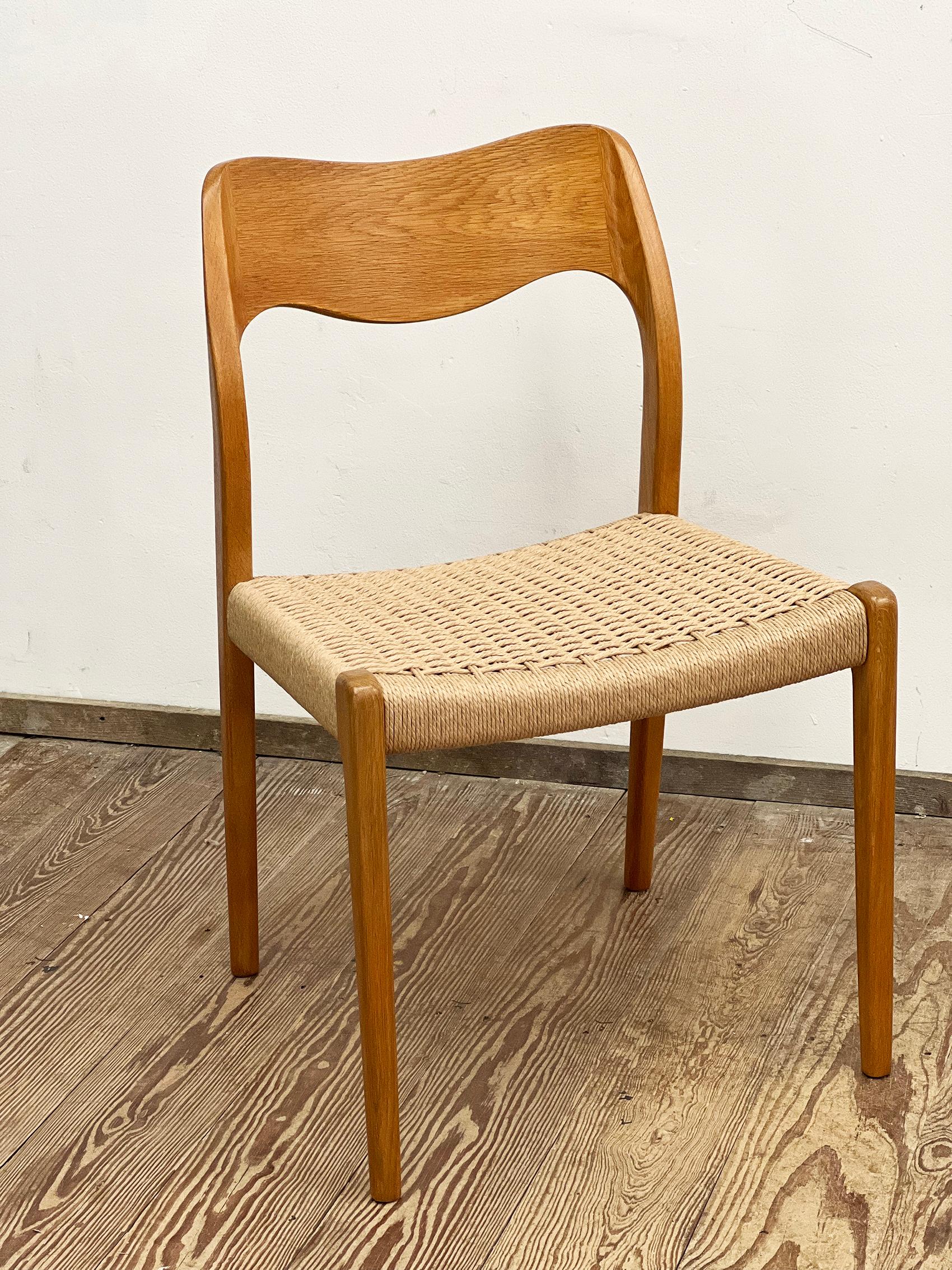Mid-Century Oak Dining Chairs #71, by Niels O. Møller for J. L. Moller, Set of 6 6