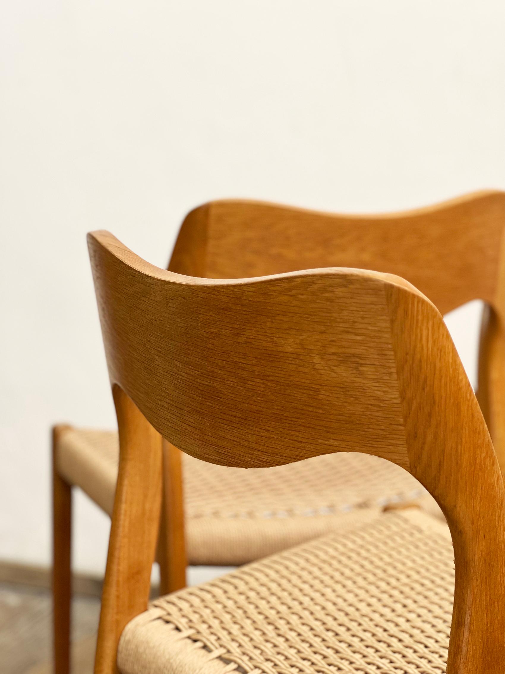 Mid-Century Oak Dining Chairs #71, by Niels O. Møller for J. L. Moller, Set of 6 2