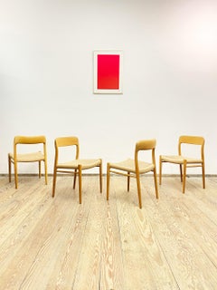 Mid-Century Oak Dining Chairs #75, Niels O. Møller for J. L. Moller, Set of 4