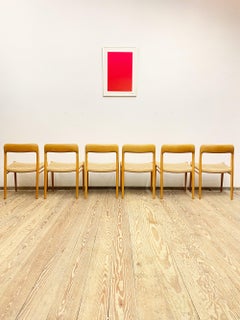 Mid-Century Oak Dining Chairs #75, Niels O. Møller for J. L. Moller, Set of 6