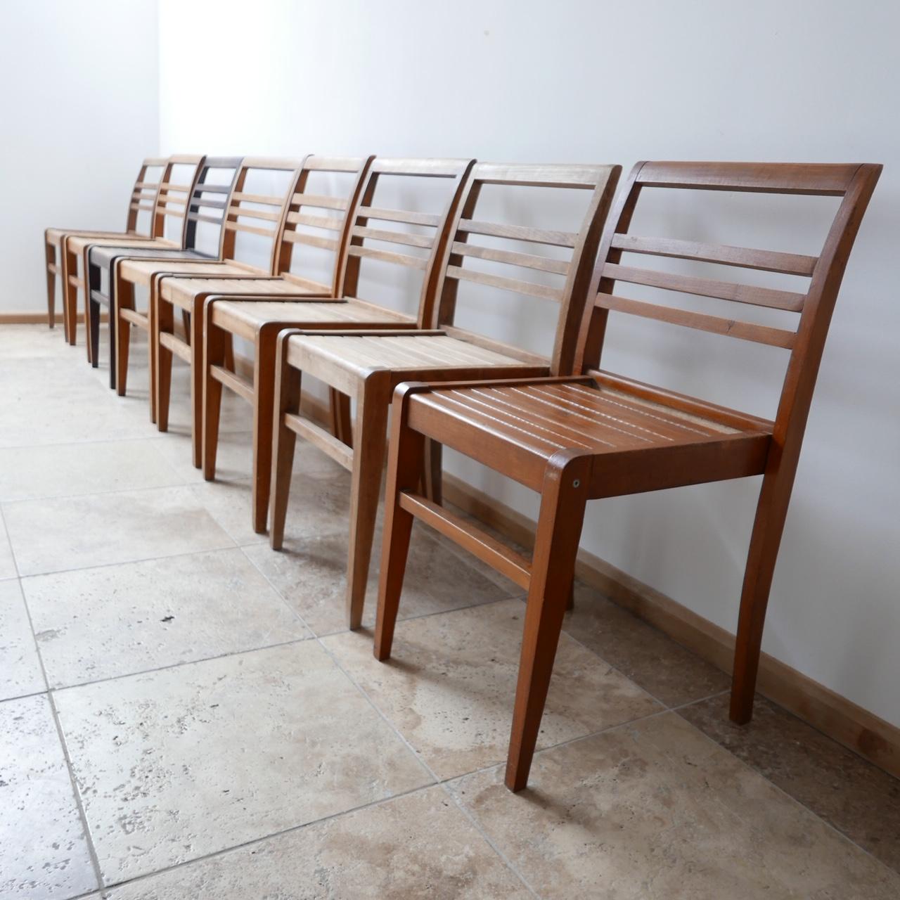 Wood Mid-Century Oak Dining Chairs by René Gabriel '16'