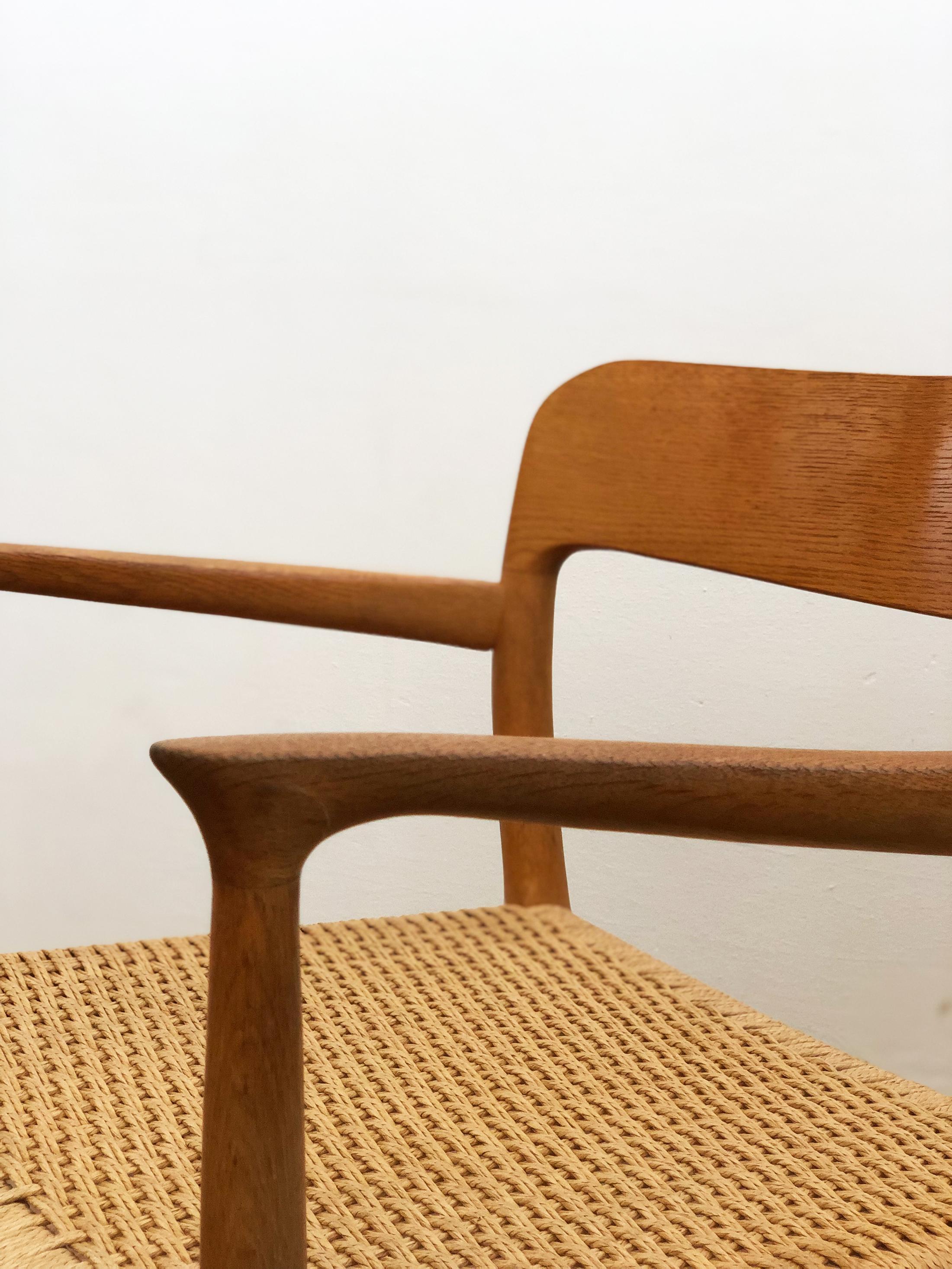 Midcentury Oak Dining Chairs, Model 56 by Niels O. Møller with Paper Cord Seats 2