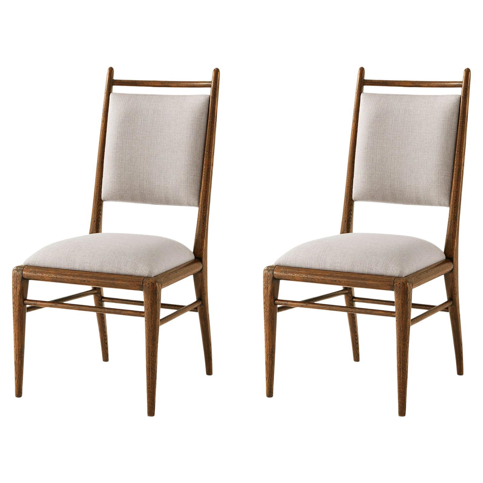 Sillas de comedor de roble de mediados de siglo (set de 2)