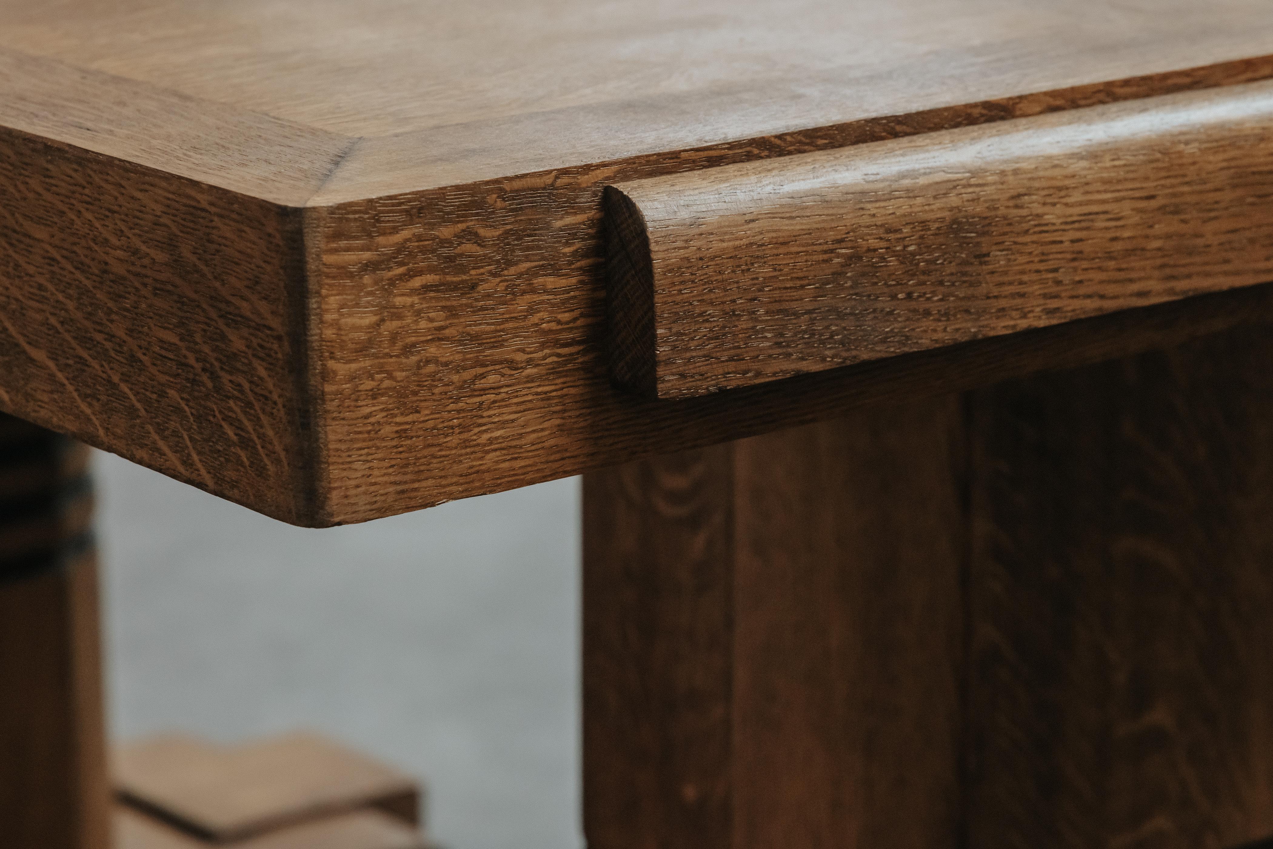 Mid Century Oak Dining Table From France, Circa 1960 For Sale 5