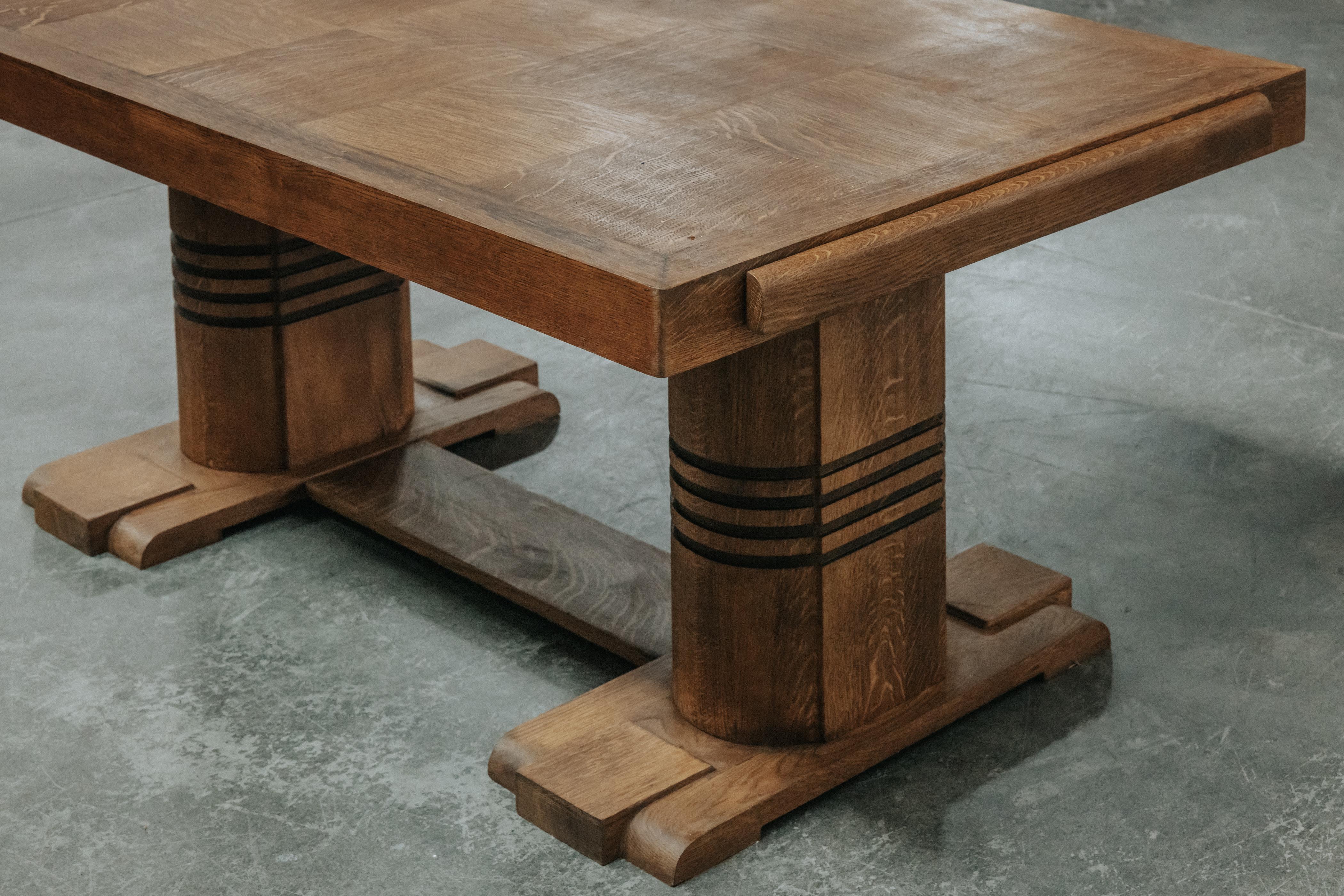 Mid-20th Century Mid Century Oak Dining Table From France, Circa 1960 For Sale