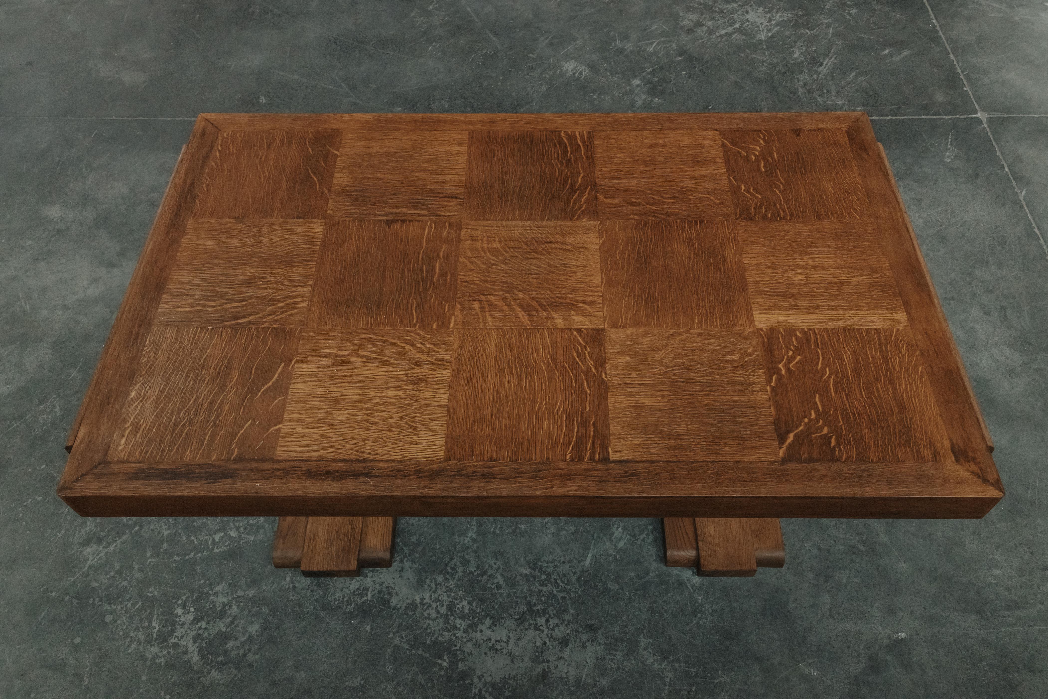 Mid Century Oak Dining Table From France, Circa 1960 For Sale 1
