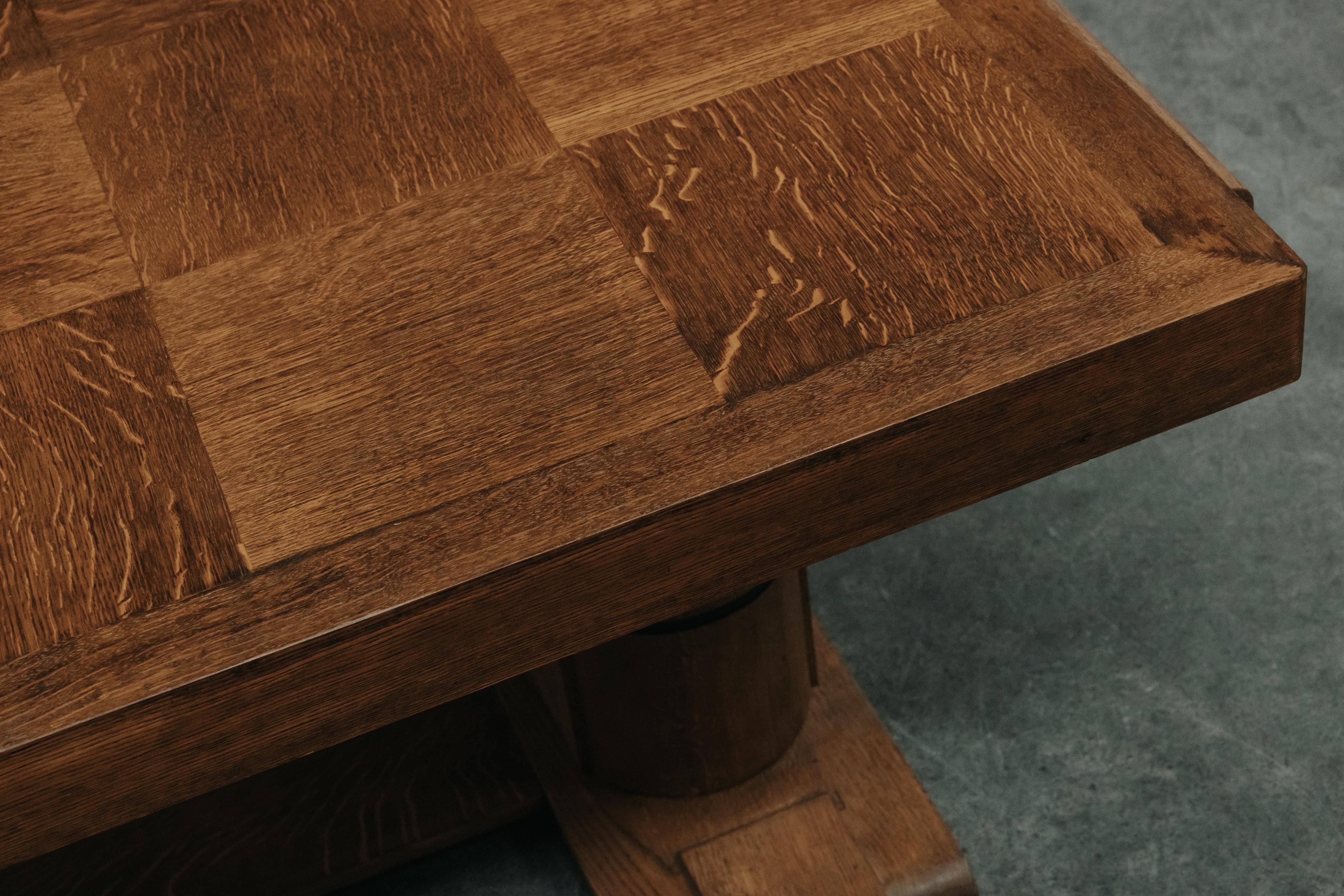 Mid Century Oak Dining Table From France, Circa 1960 For Sale 2