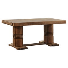 Mid Century Oak Dining Table From France, Circa 1960