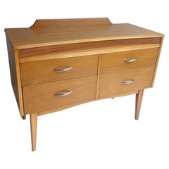Mid Century Oak Dressing Table, Dresser Chest Of Drawers By Lebus, 60s