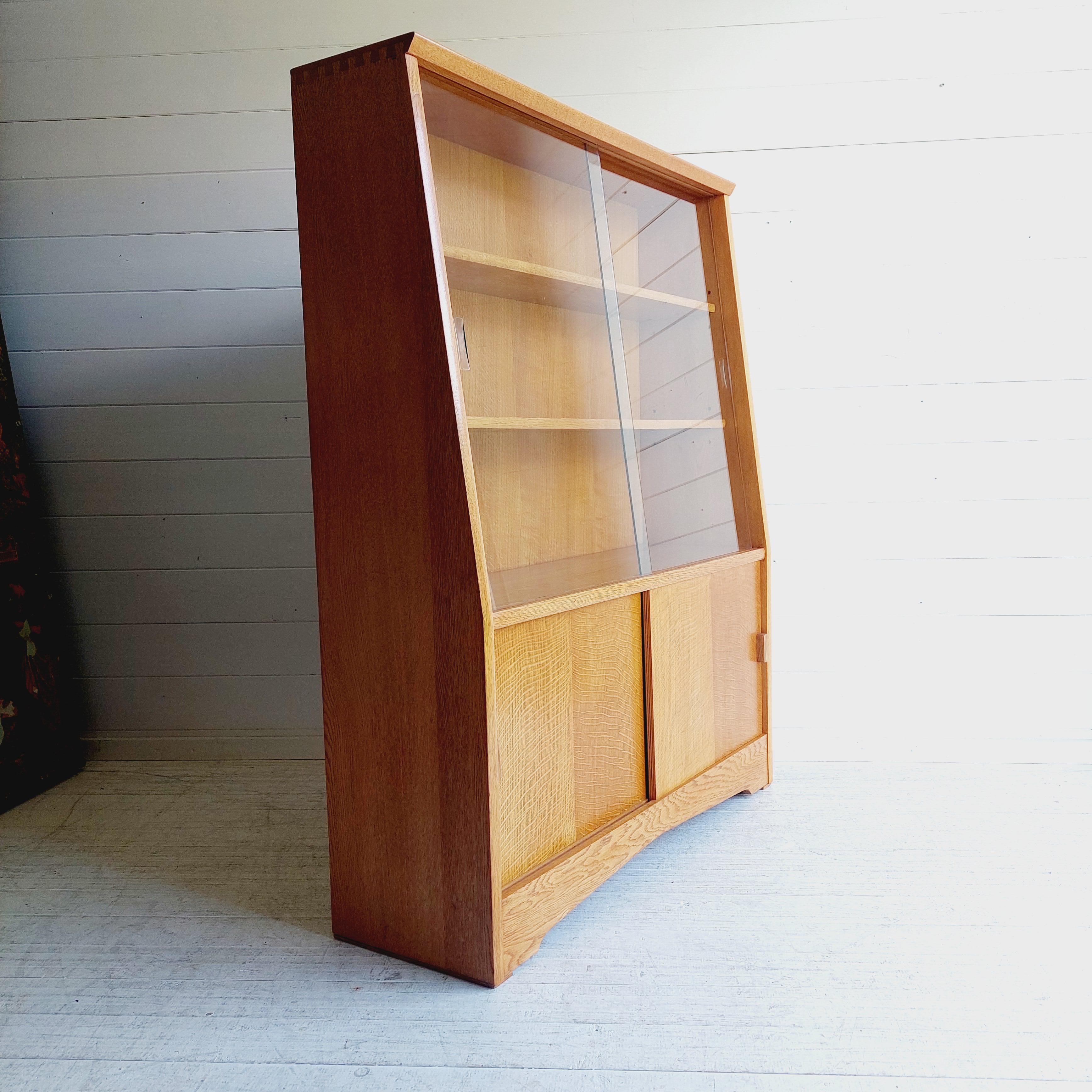 Mid-Century Modern Mid Century Oak Glazed Bookcase By Herbert E Gibbs, 1960s For Sale