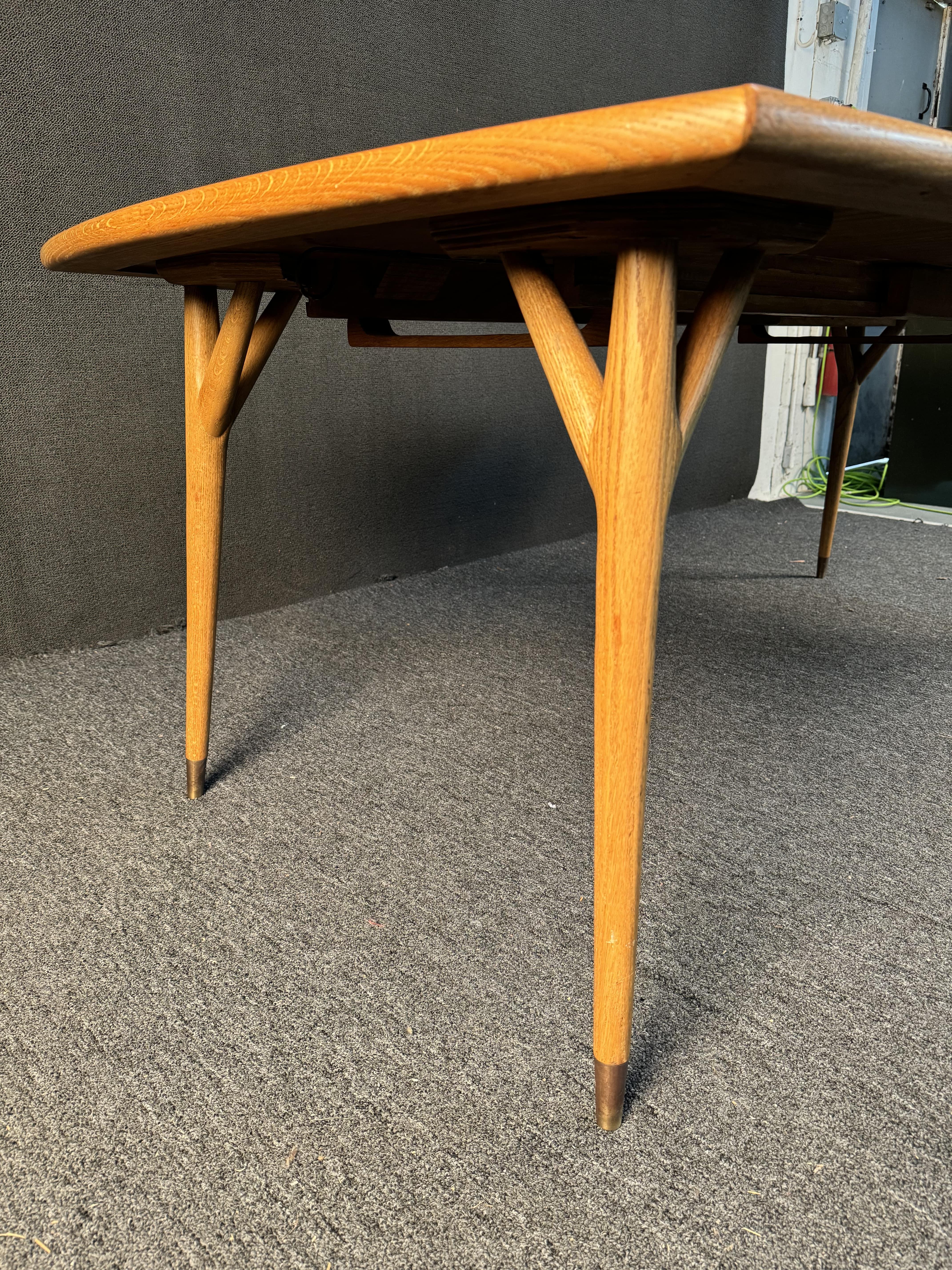 Mid Century Oak Leaf Tisch Esstischset von Jack Van Der Molen im Angebot 5