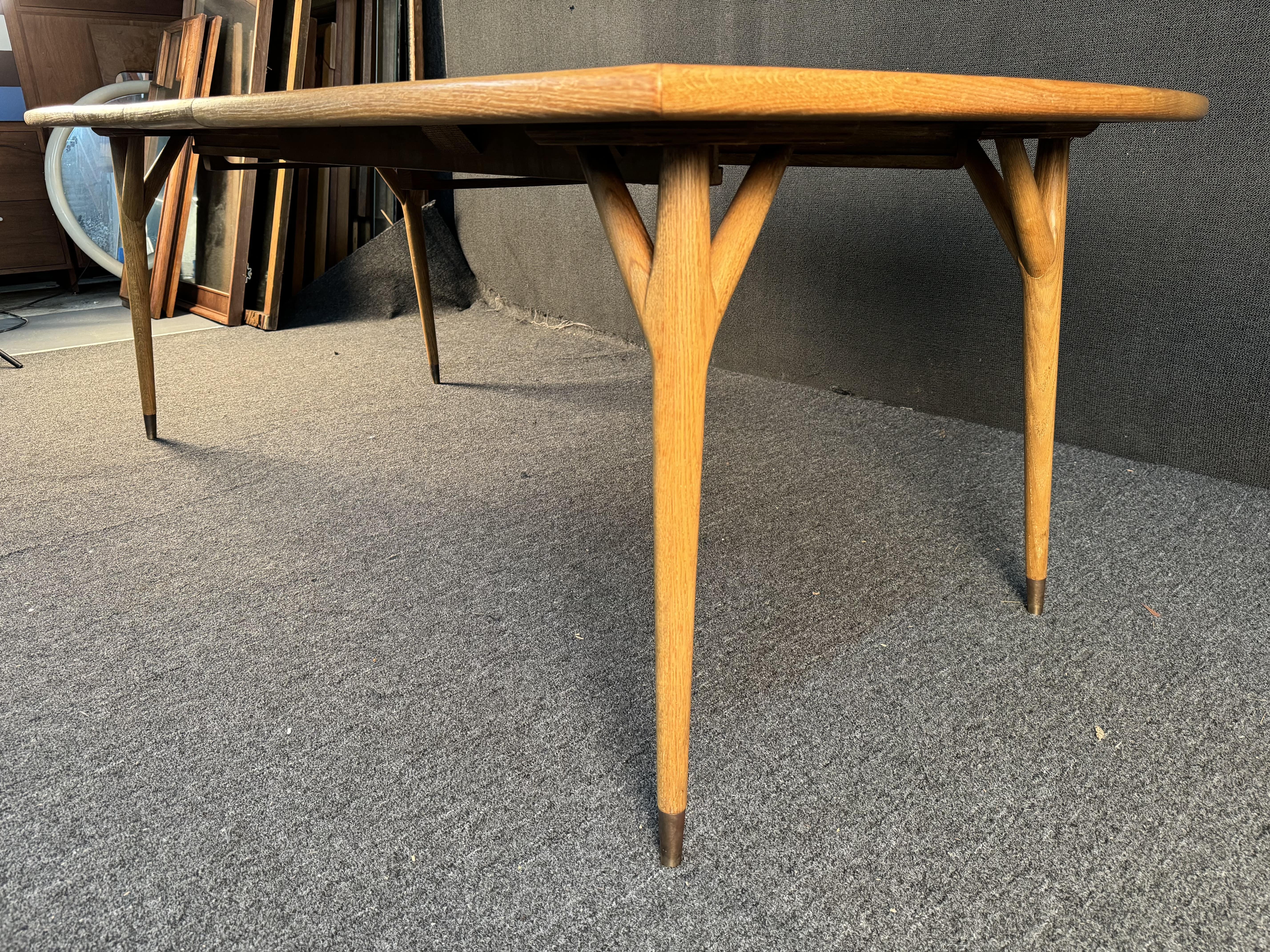 Mid Century Oak Leaf Tisch Esstischset von Jack Van Der Molen im Angebot 6