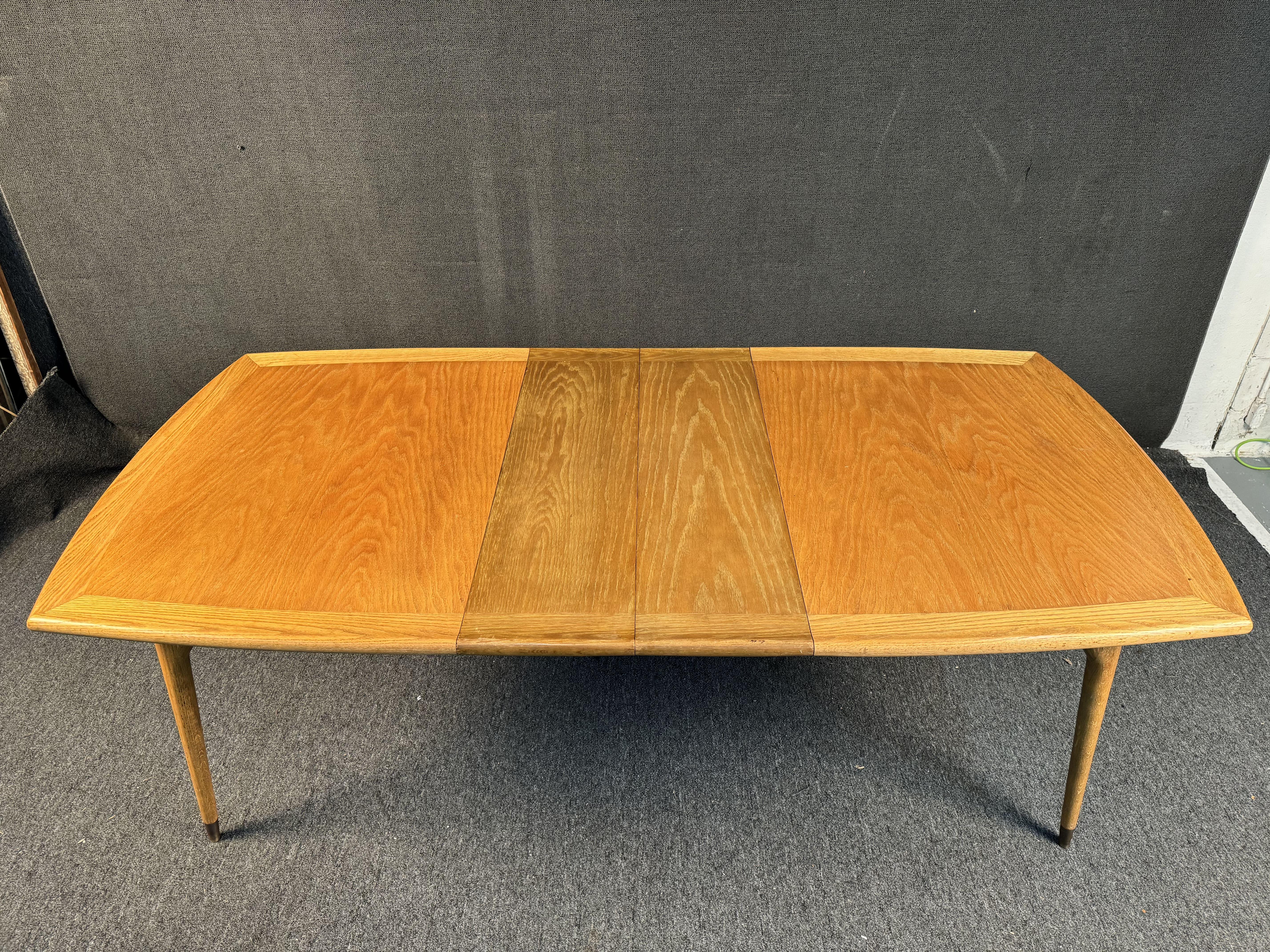 Mid Century Oak Leaf Table Dining Set by Jack Van Der Molen For Sale 2