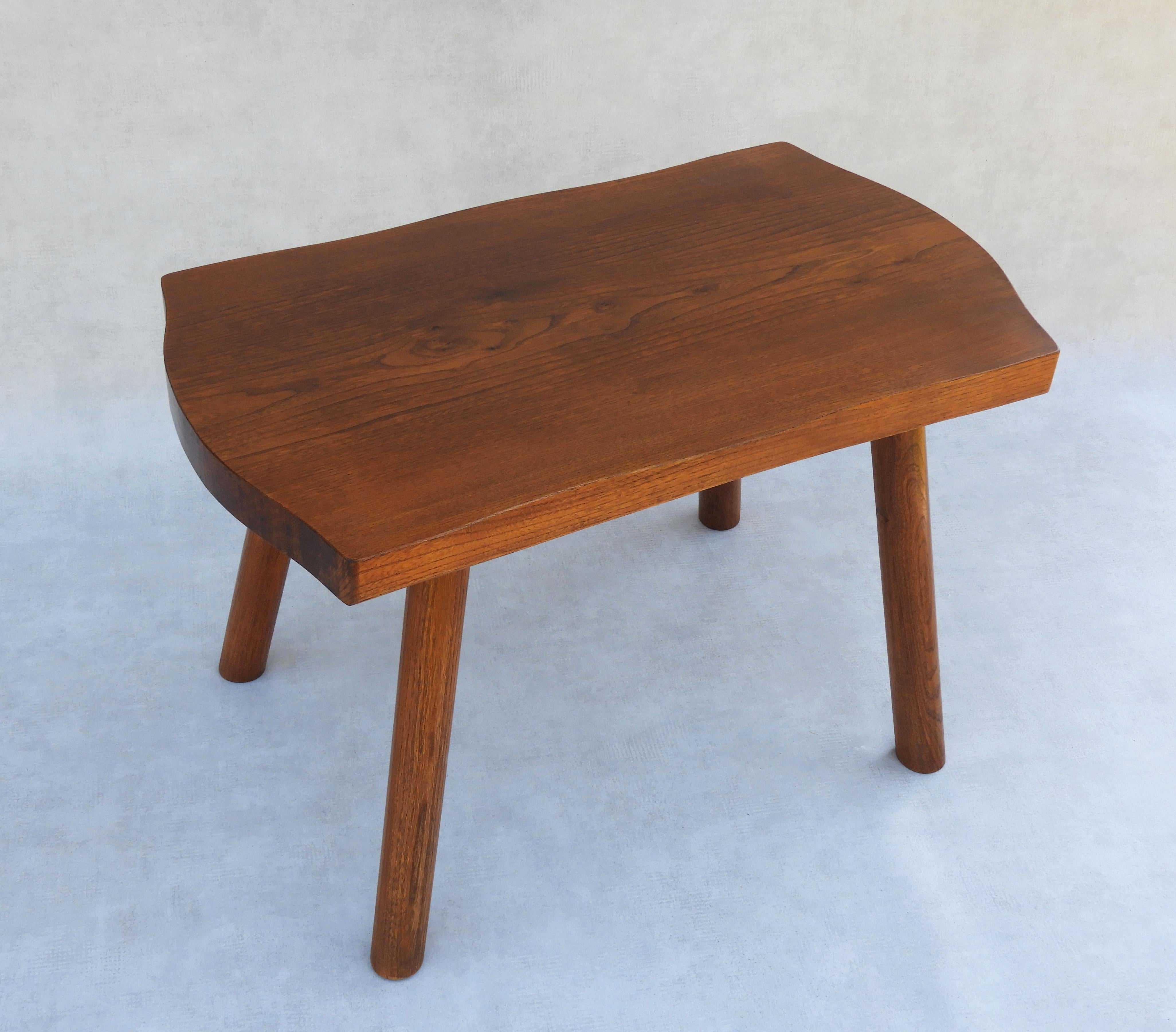 20th Century Mid Century Oak Live Edge Coffee Table, C1960, France FREE SHIPPING