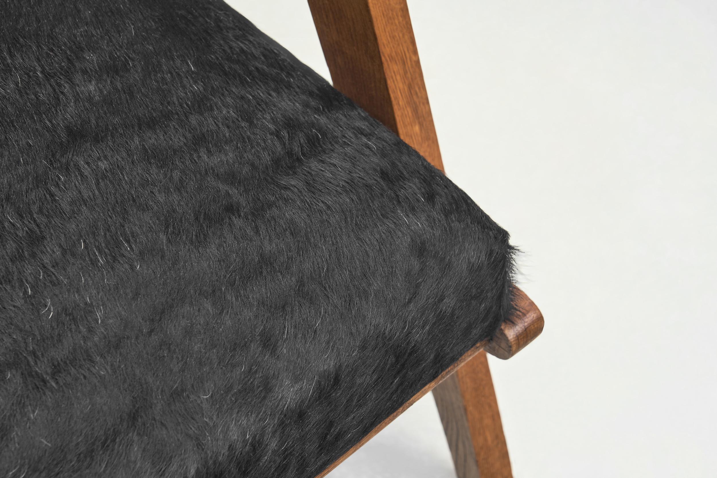 Mid-Century Oak Lounge Chair for Souplina, France circa 1950s 6