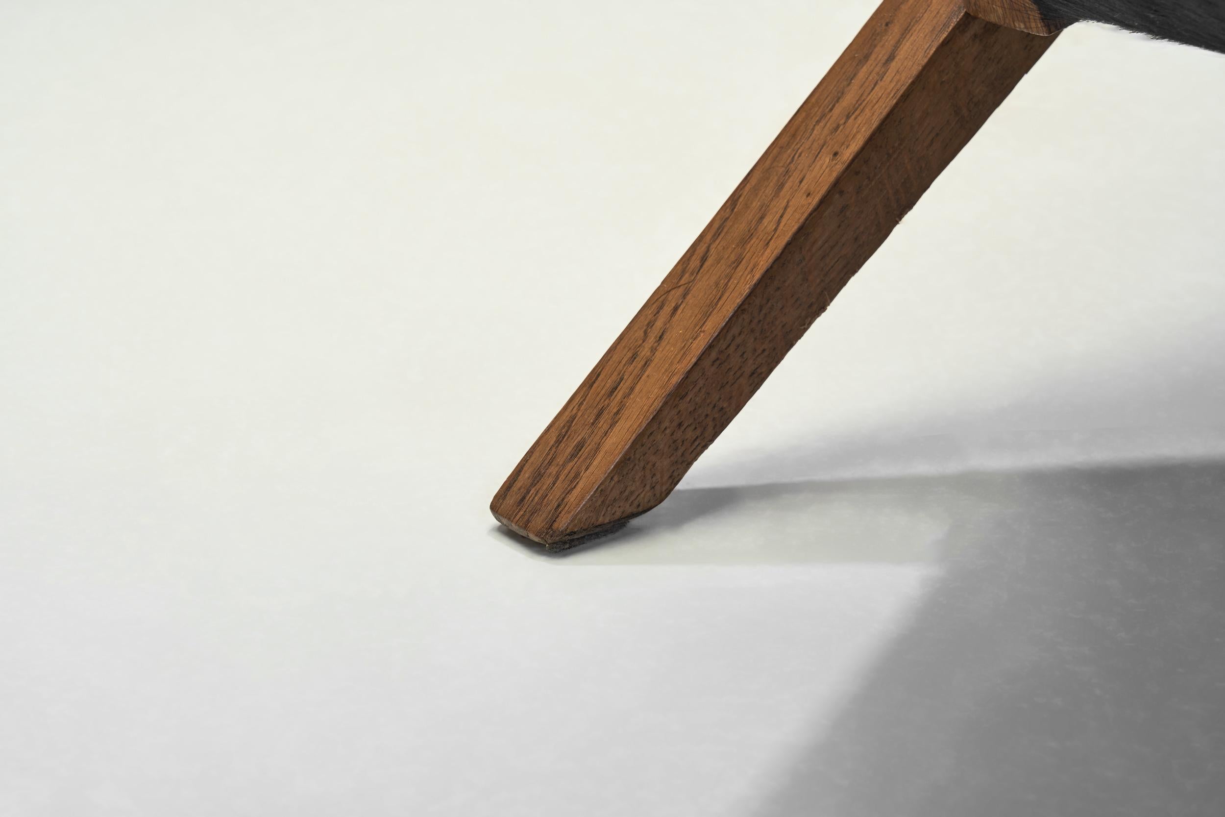 Mid-Century Oak Lounge Chair for Souplina, France circa 1950s 10