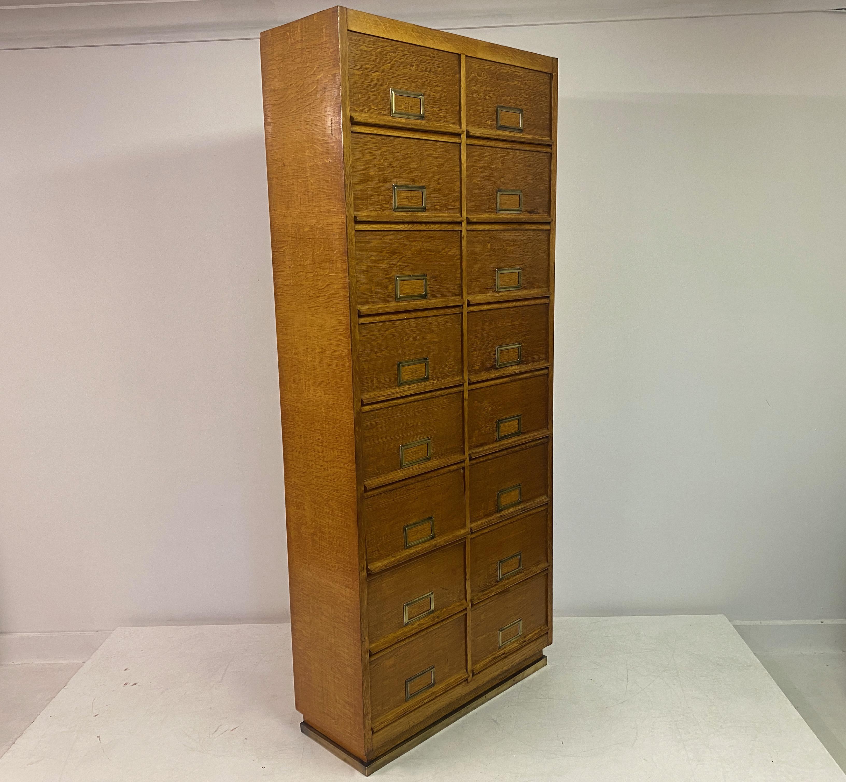 Mid Century Oak Multi Drawer Cabinet For Sale 7