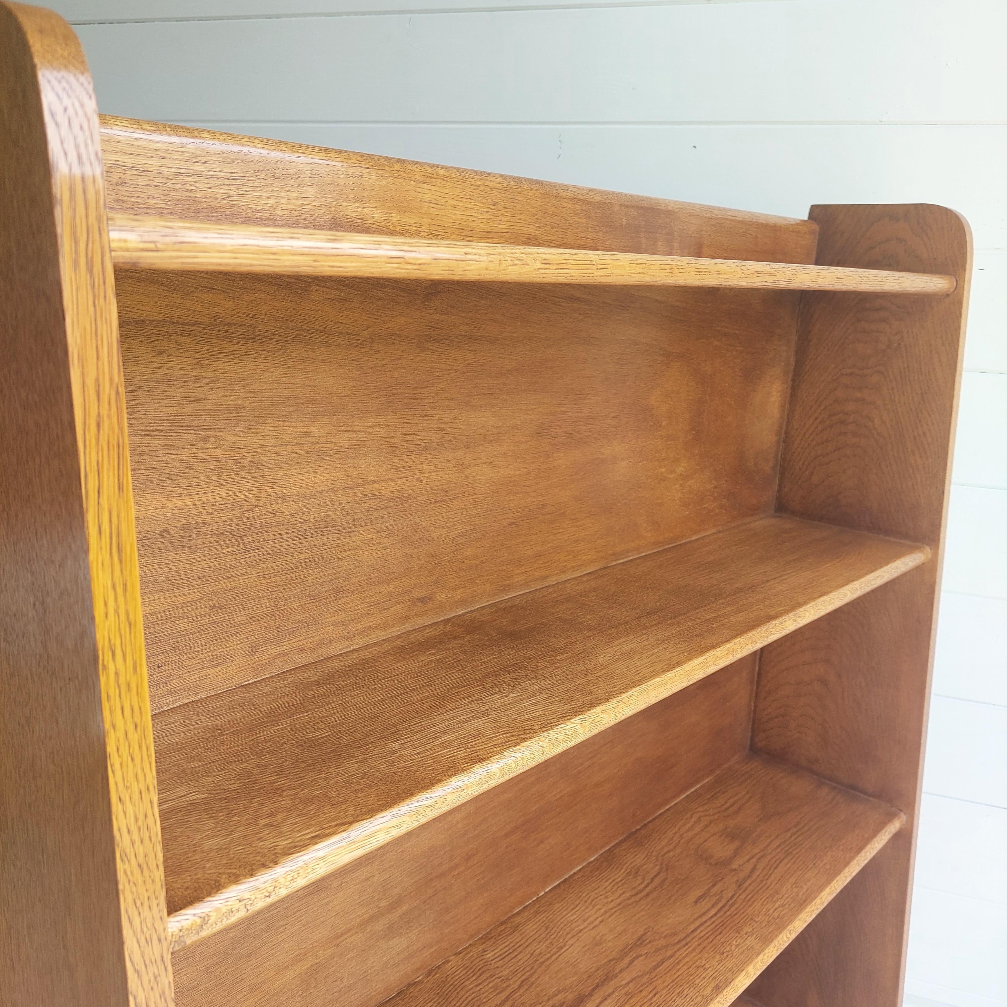 Midcentury Oak Open Bookcase Bookshelf Shelving Unit, 50s 3