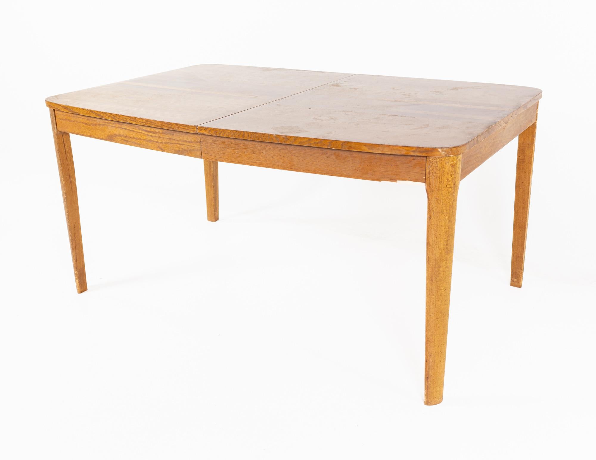 Mid-Century Modern Mid Century Oak Rosewood and Walnut Expanding Dining Table For Sale