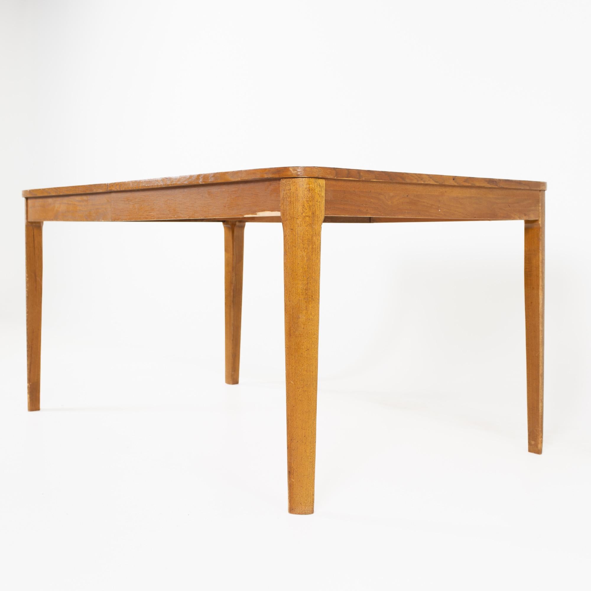Late 20th Century Mid Century Oak Rosewood and Walnut Expanding Dining Table For Sale