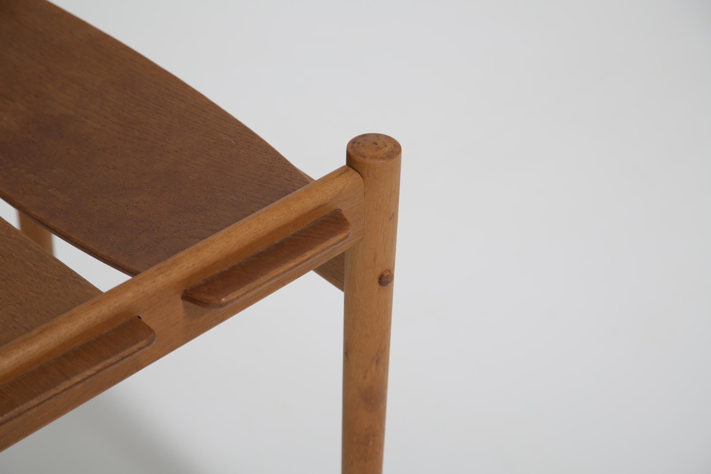 Mid-century Oak Side Chair PJ3-1 by Grete Jalk for Poul Jeppesen, Danish 1960s. For Sale 7