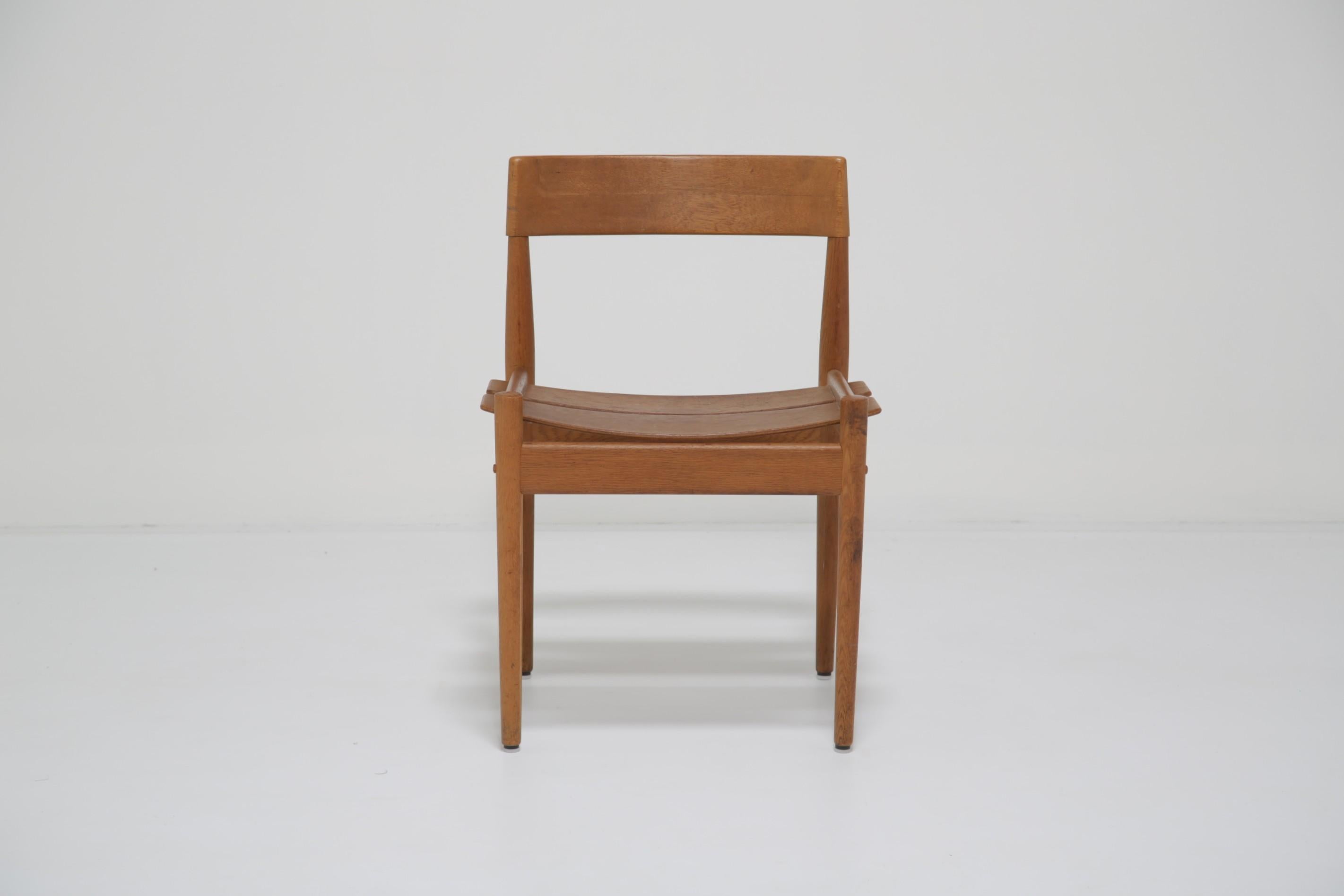 Mid-century Oak Side Chair PJ3-1 by Grete Jalk for Poul Jeppesen, Danish 1960s. For Sale 9
