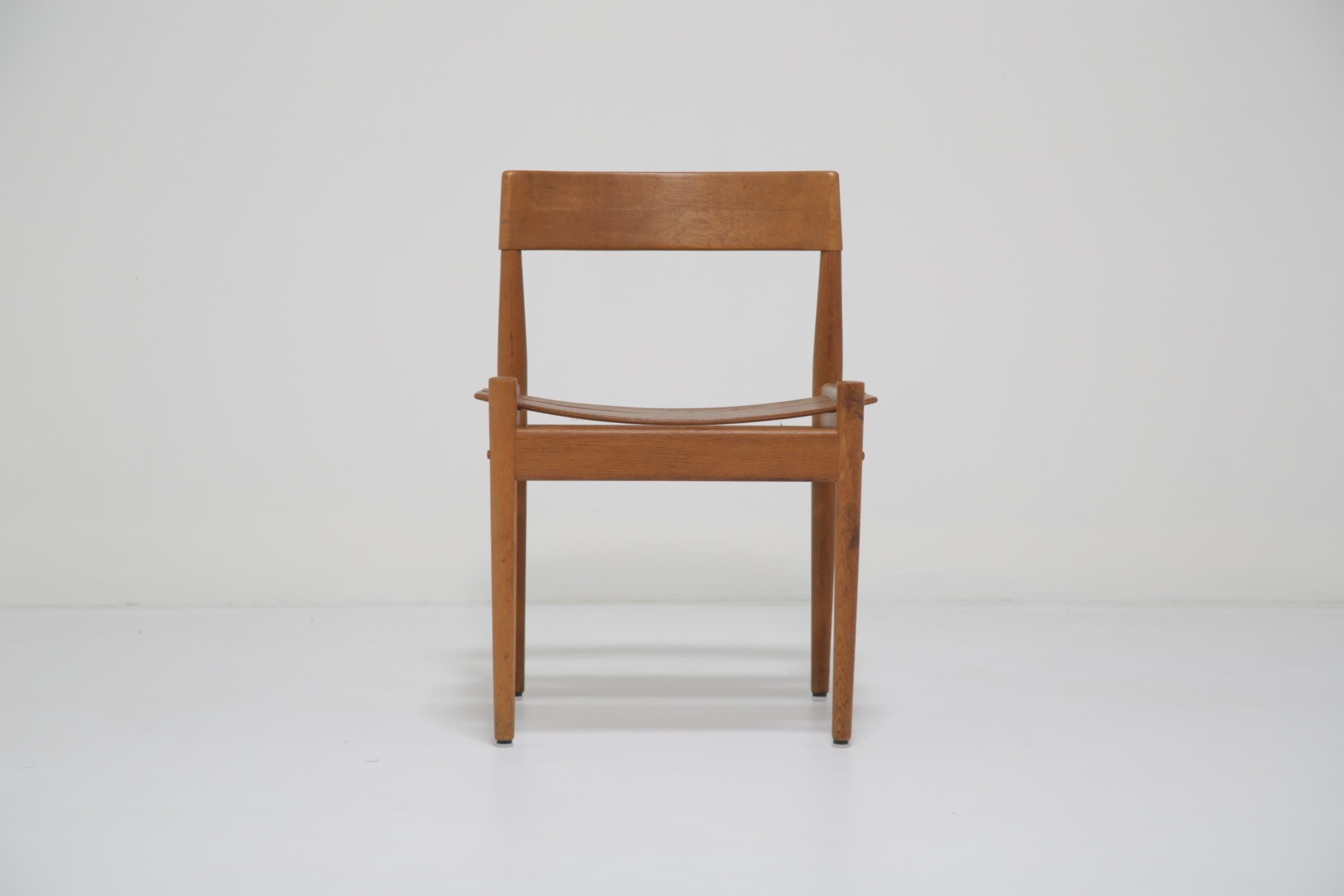 Mid-century Oak Side Chair PJ3-1 by Grete Jalk for Poul Jeppesen, Danish 1960s. For Sale 10