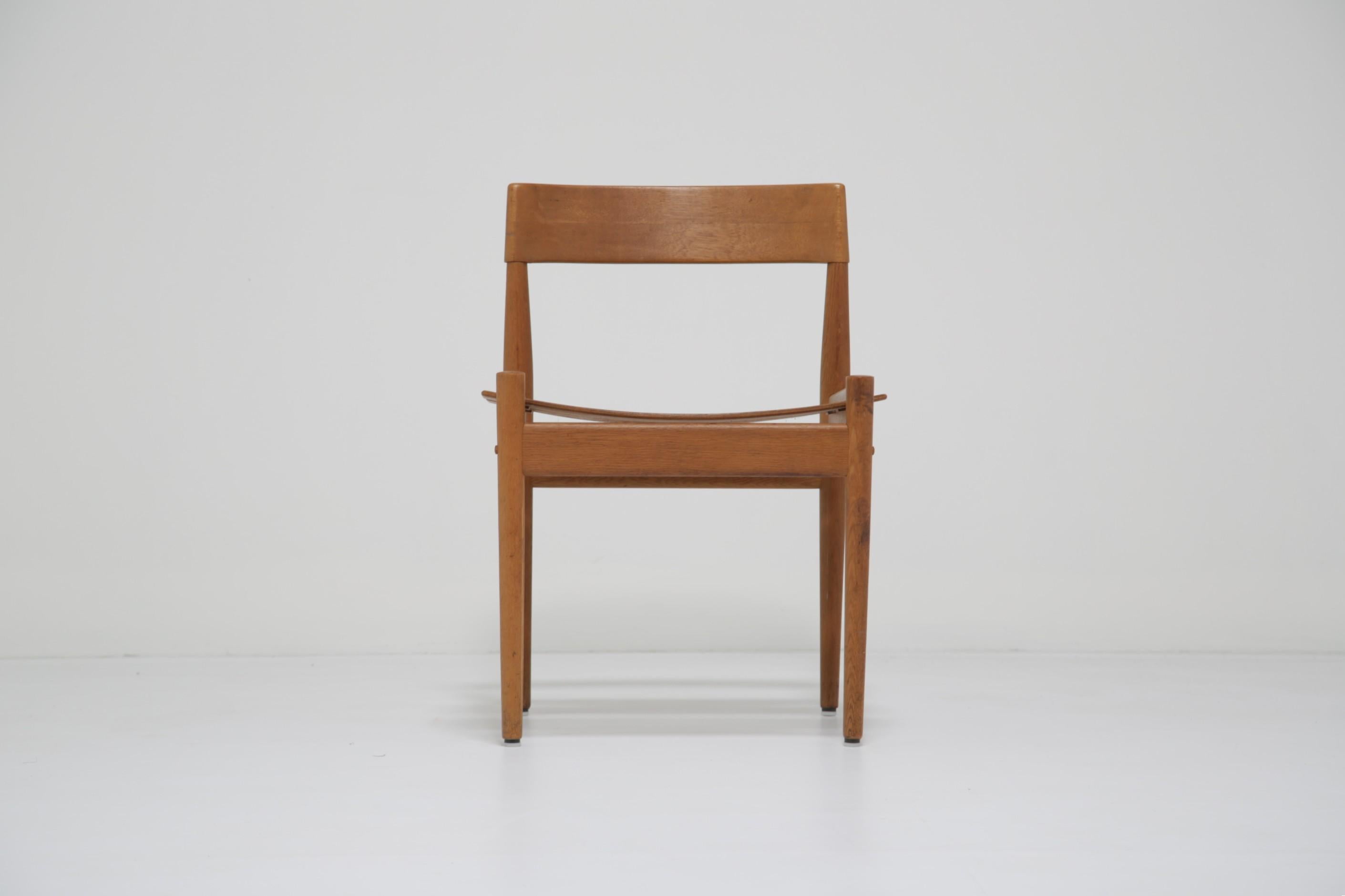 Mid-century Oak Side Chair PJ3-1 by Grete Jalk for Poul Jeppesen, Danish 1960s. For Sale 11