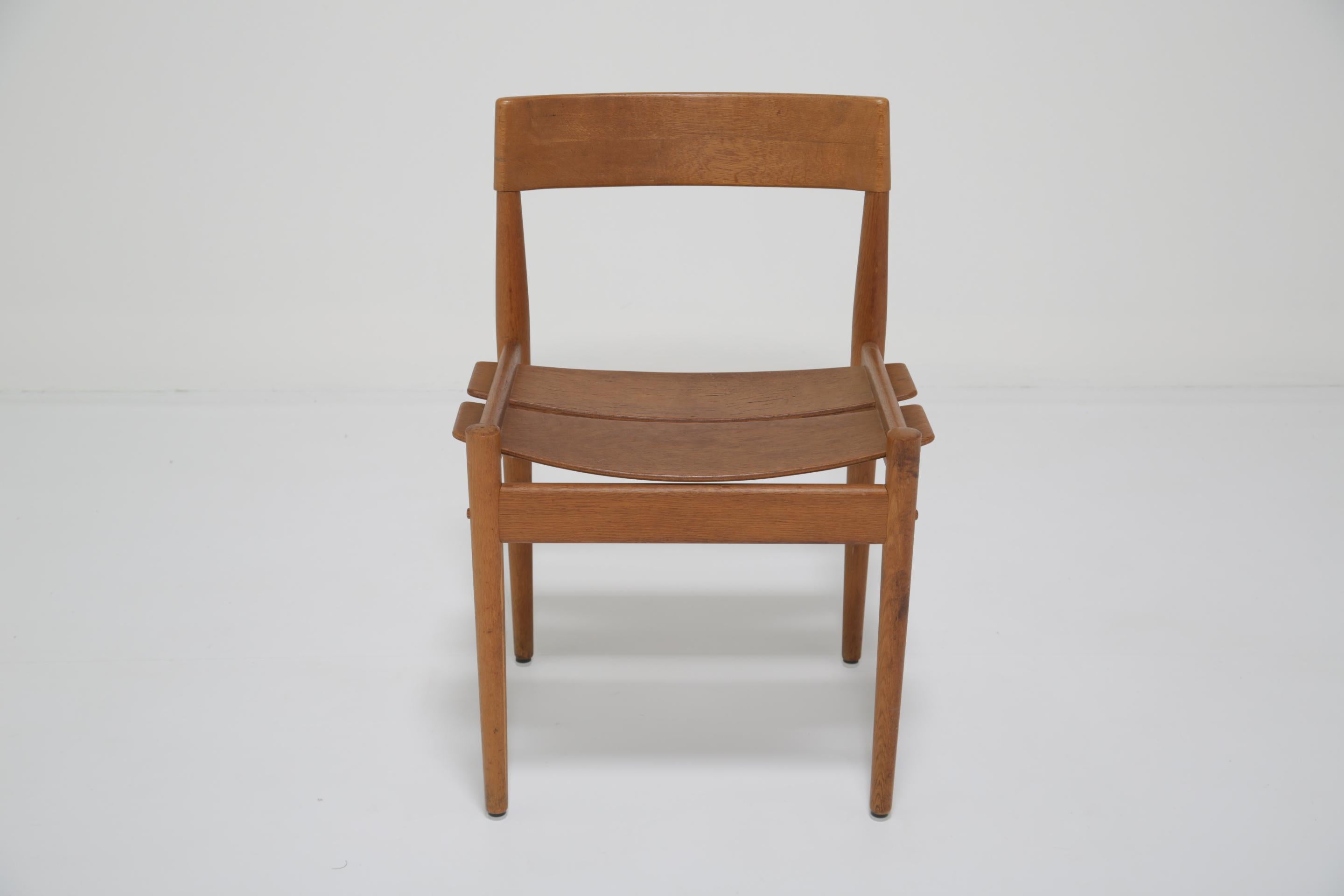 Mid-century Oak Side Chair PJ3-1 by Grete Jalk for Poul Jeppesen, Danish 1960s. For Sale 12