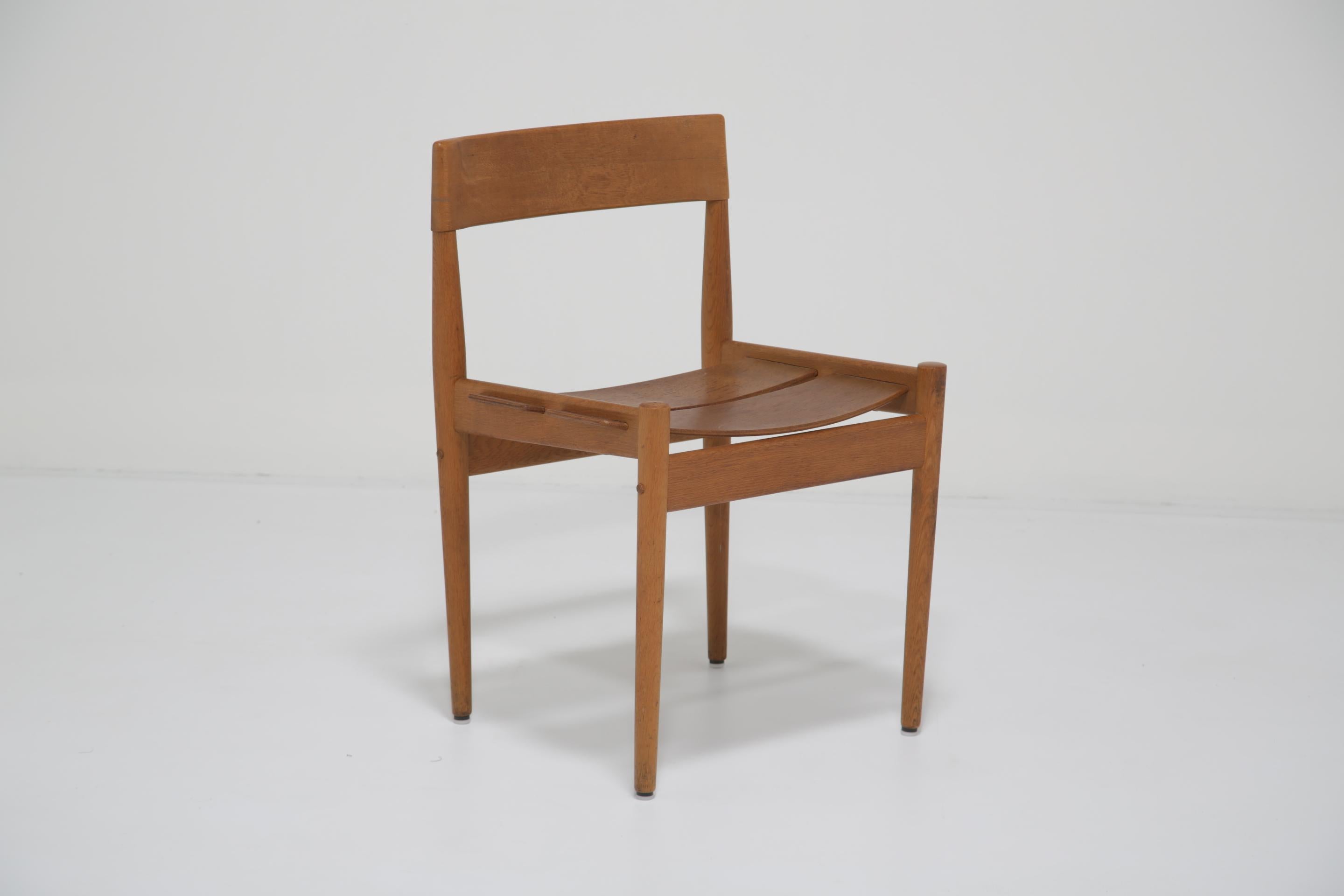 Scandinavian Modern Mid-century Oak Side Chair PJ3-1 by Grete Jalk for Poul Jeppesen, Danish 1960s. For Sale