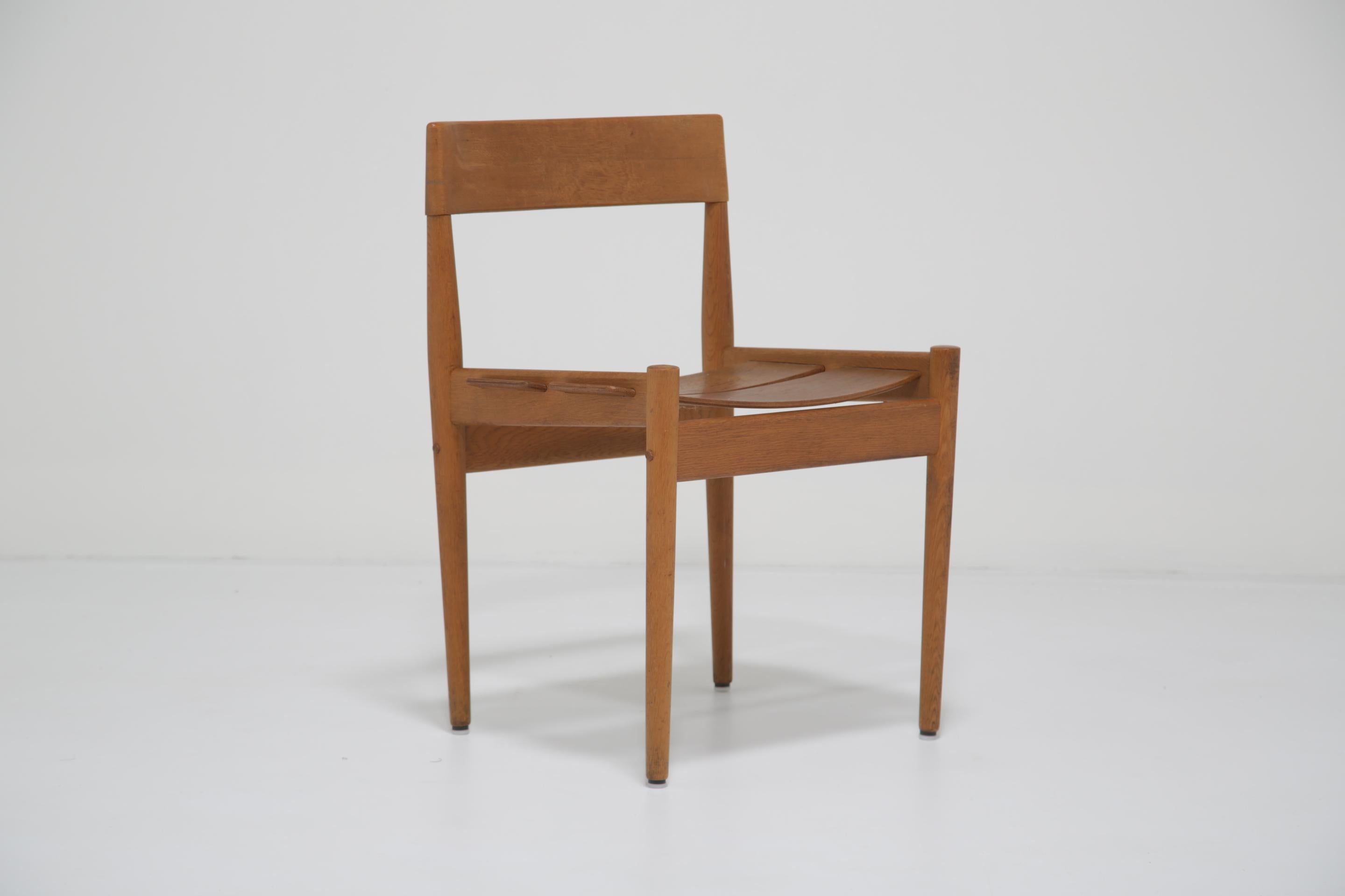 Mid-century Oak Side Chair PJ3-1 by Grete Jalk for Poul Jeppesen, Danish 1960s. In Good Condition For Sale In Dublin 8, IE