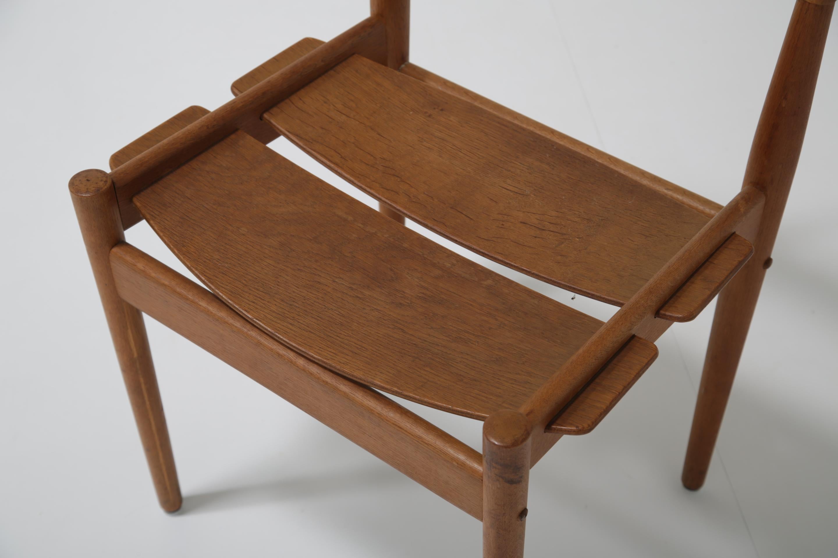 Mid-century Oak Side Chair PJ3-1 by Grete Jalk for Poul Jeppesen, Danish 1960s. For Sale 2