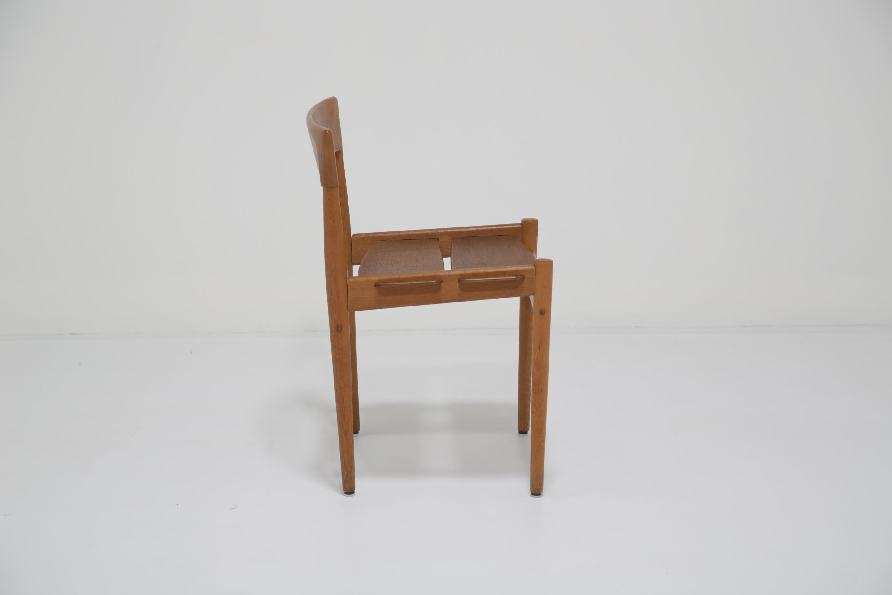 Mid-century Oak Side Chair PJ3-1 by Grete Jalk for Poul Jeppesen, Danish 1960s. For Sale 4