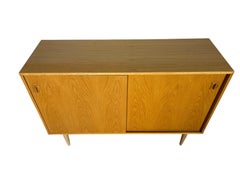 Mid Century Oak Sideboard with Sliding Doors