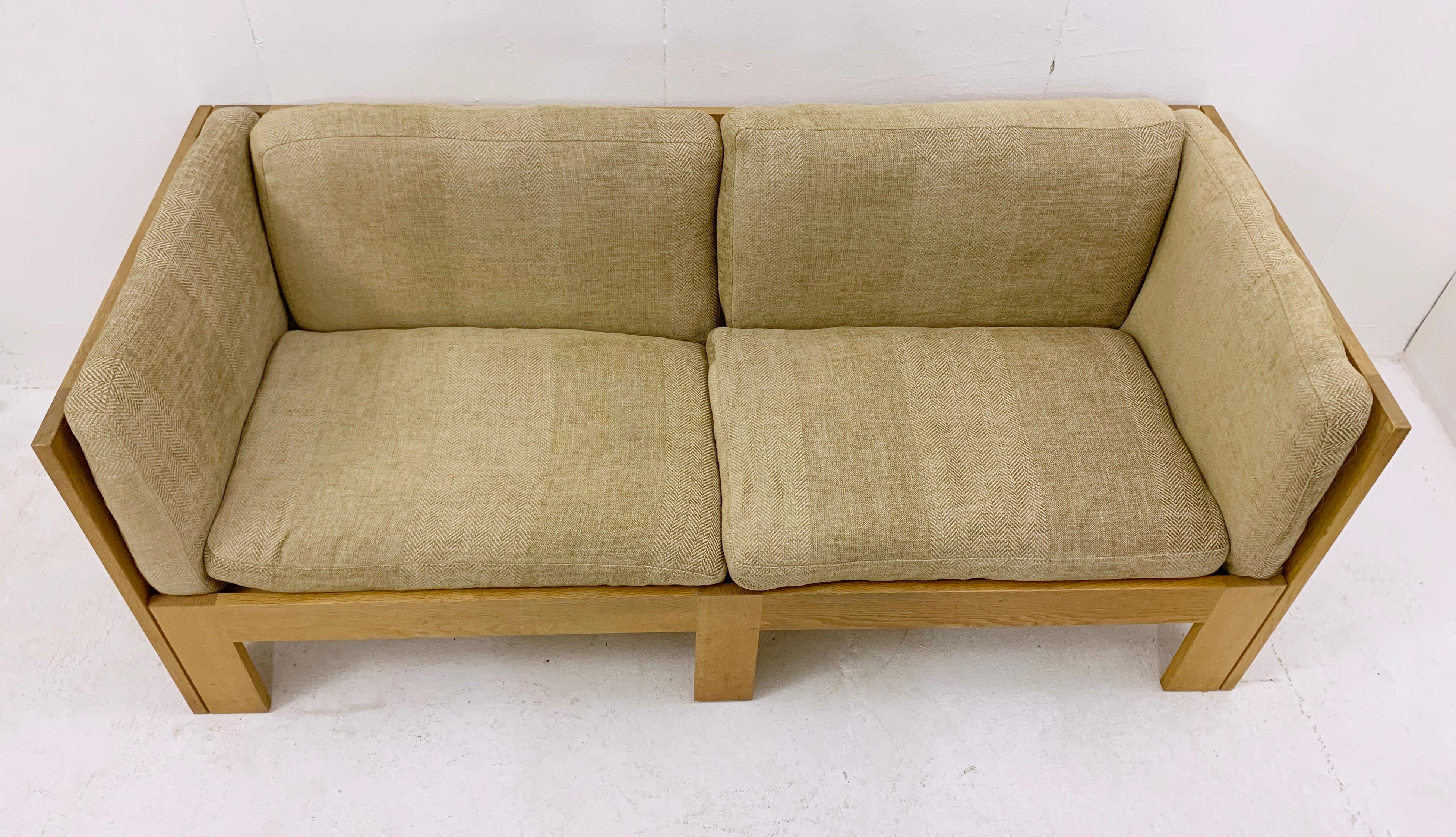 Mid-Century Oak Sofa by Tage Poulsen, Denmark, 1960s For Sale 5