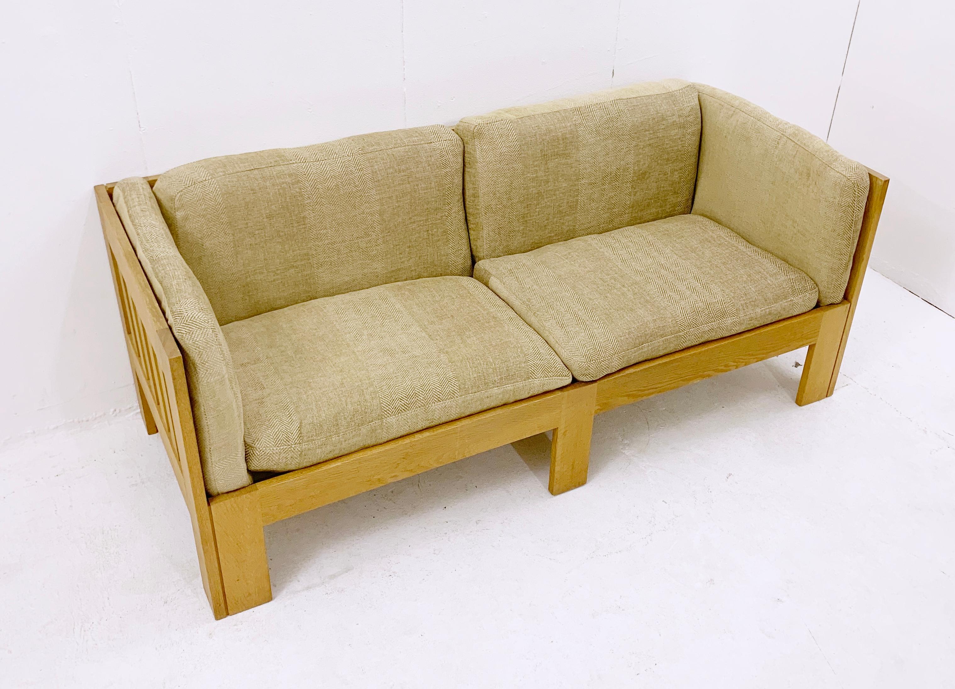 Mid-Century Oak Sofa by Tage Poulsen, Denmark, 1960s For Sale 7