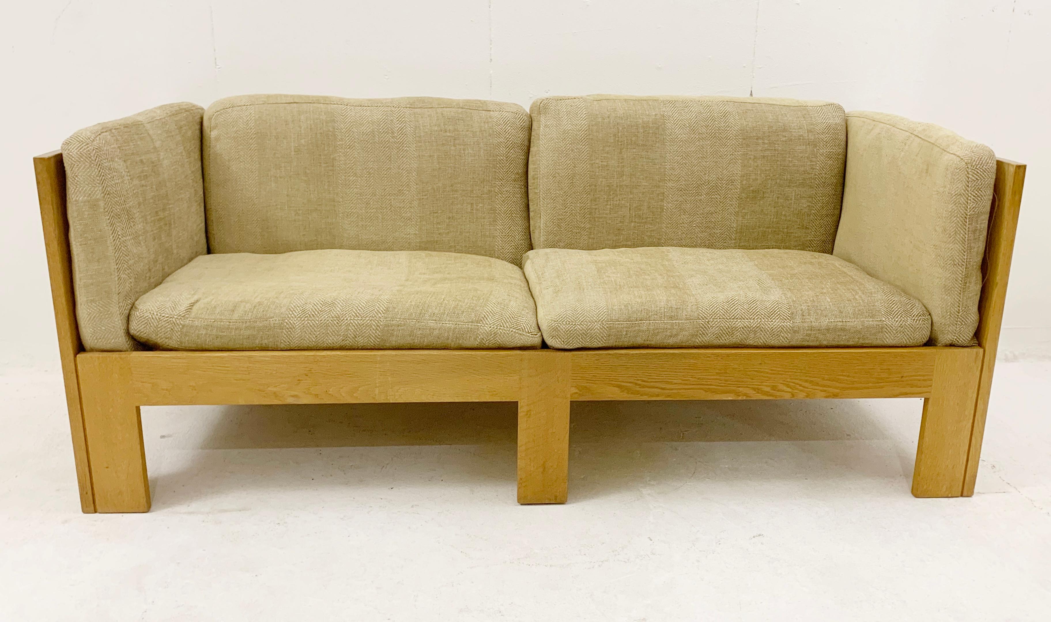 Mid-Century Oak Sofa by Tage Poulsen, Denmark, 1960s For Sale 8