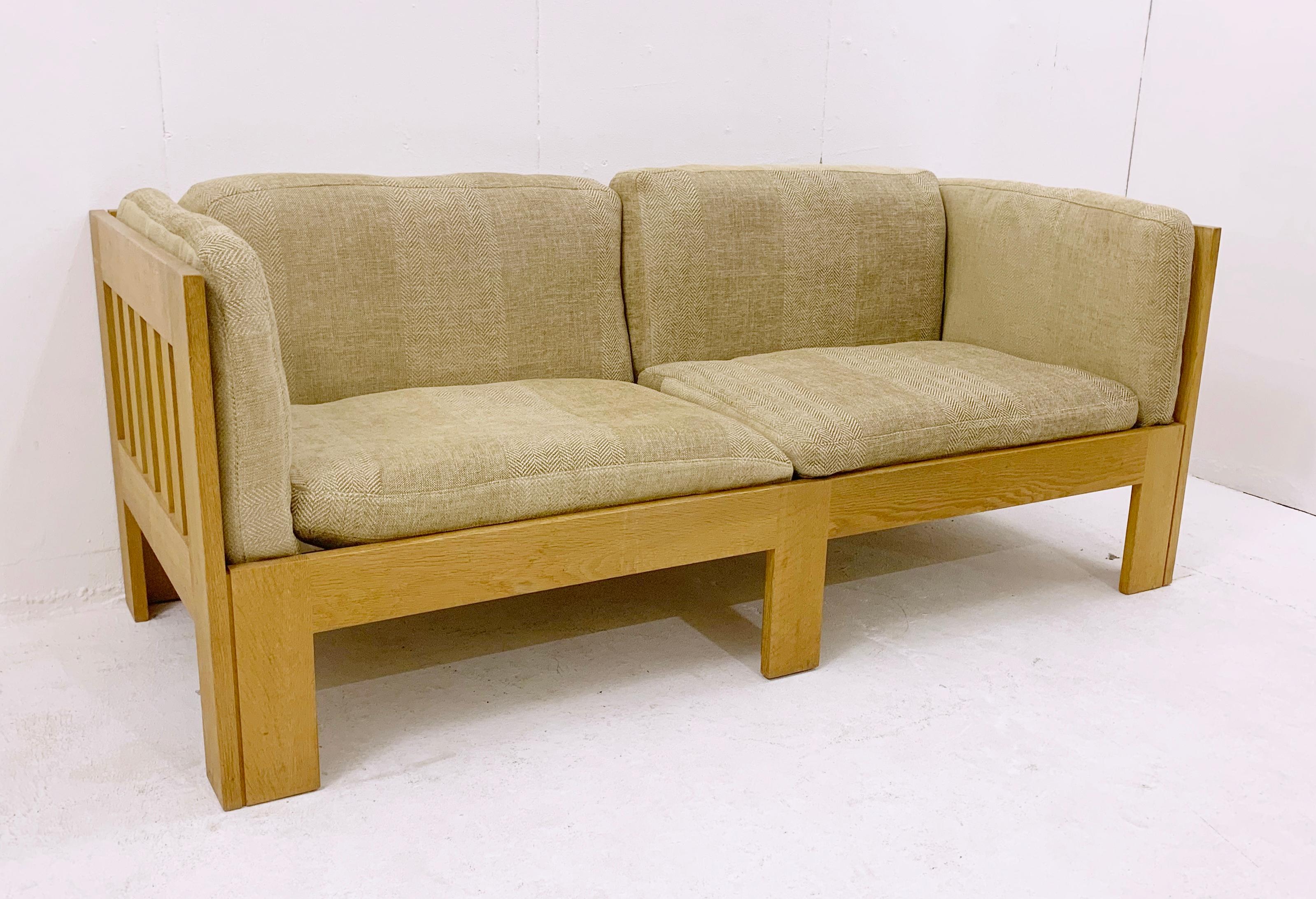 Mid-Century Oak Sofa by Tage Poulsen, Denmark, 1960s For Sale 9