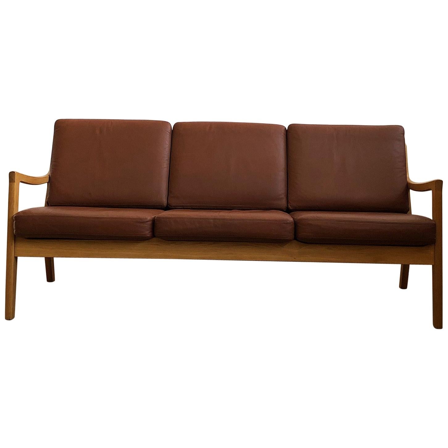 Midcentury Oak Sofa Model Senator by Ole Wanscher for Poul Jeppesens